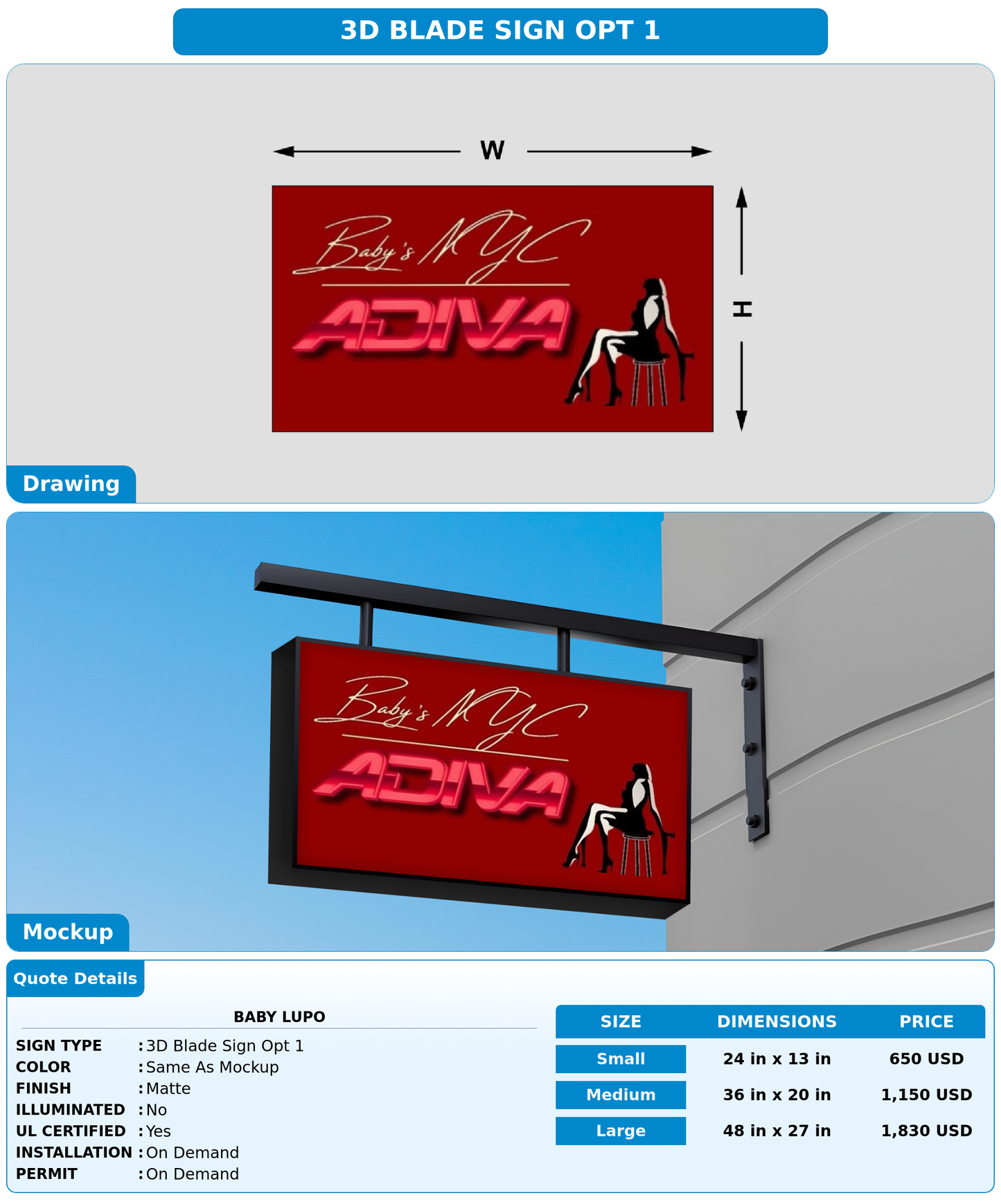 CUSTOM MOCKUP SIGN FOR Baby Lupo