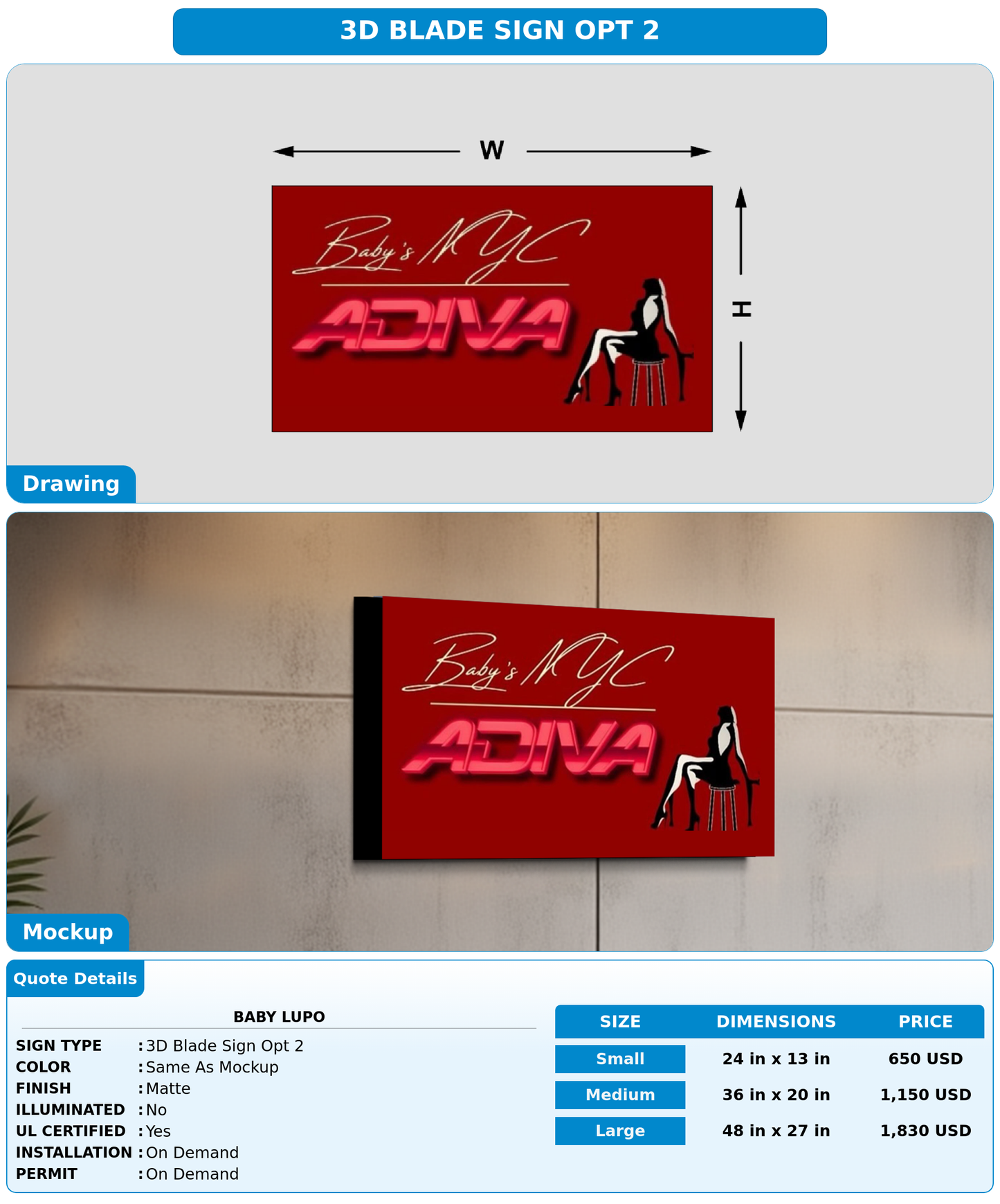 CUSTOM MOCKUP SIGN FOR Baby Lupo