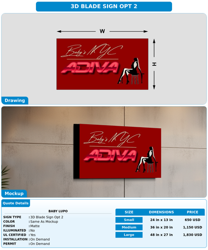 CUSTOM MOCKUP SIGN FOR Baby Lupo