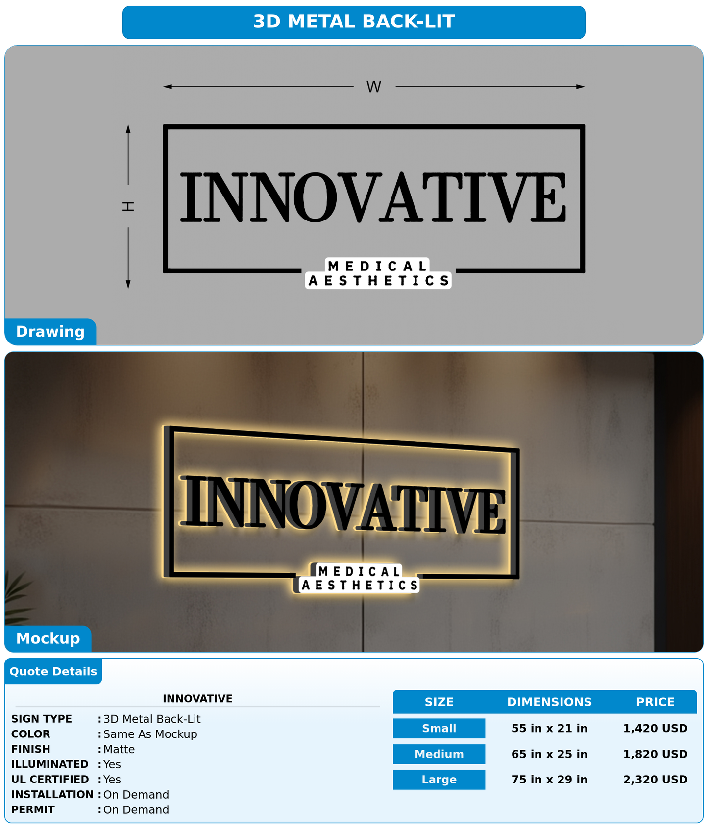 CUSTOM MOCKUP SIGN FOR Innovative