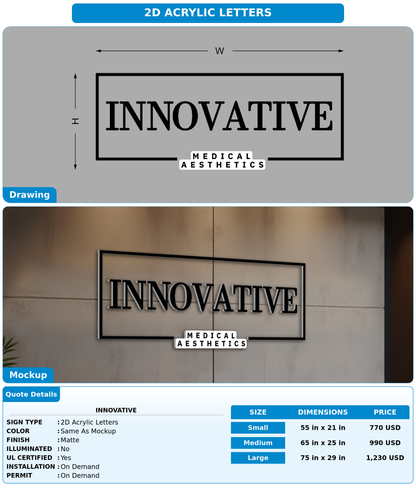 CUSTOM MOCKUP SIGN FOR Innovative