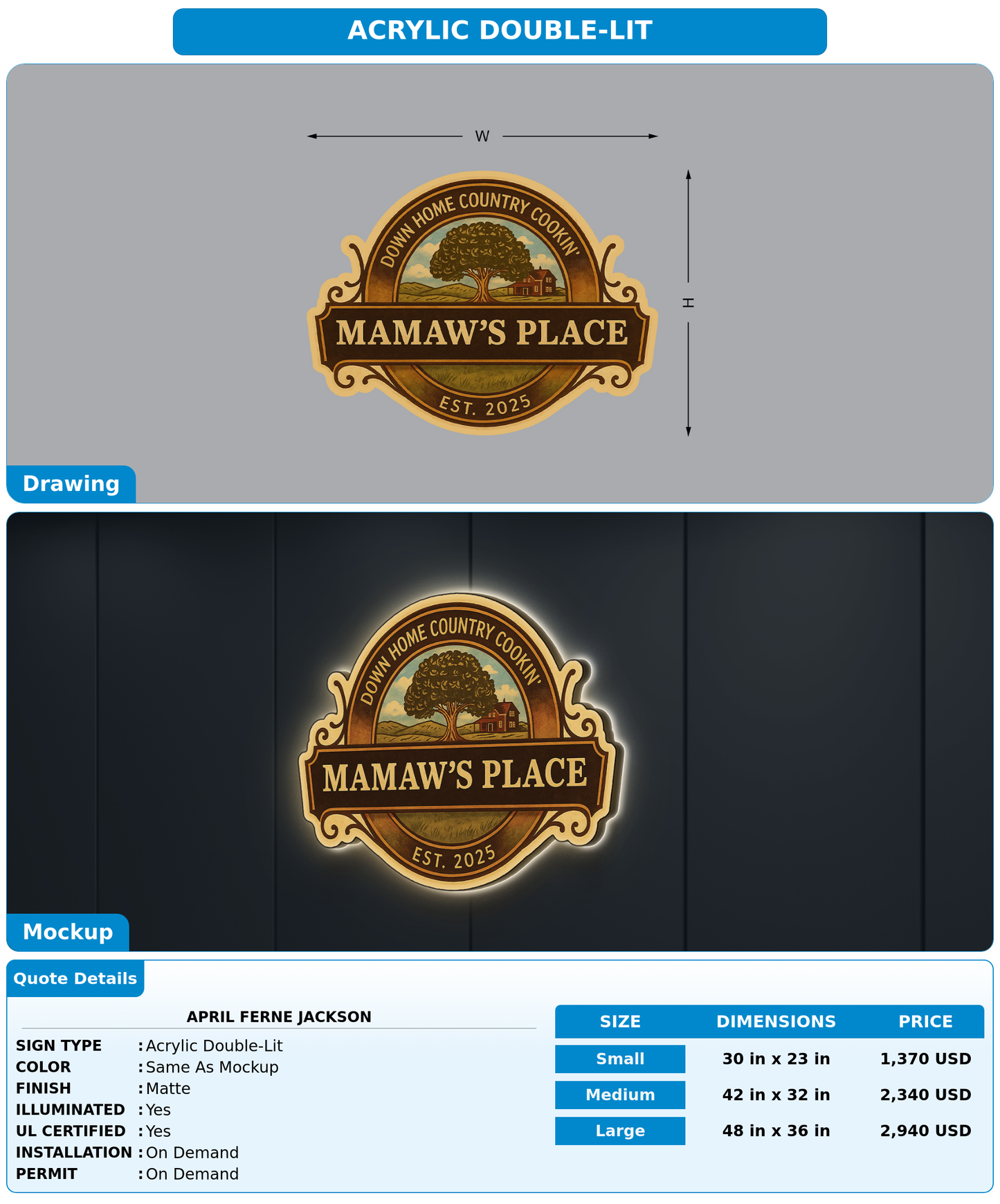 CUSTOM MOCKUP SIGN FOR April Ferne Jackson