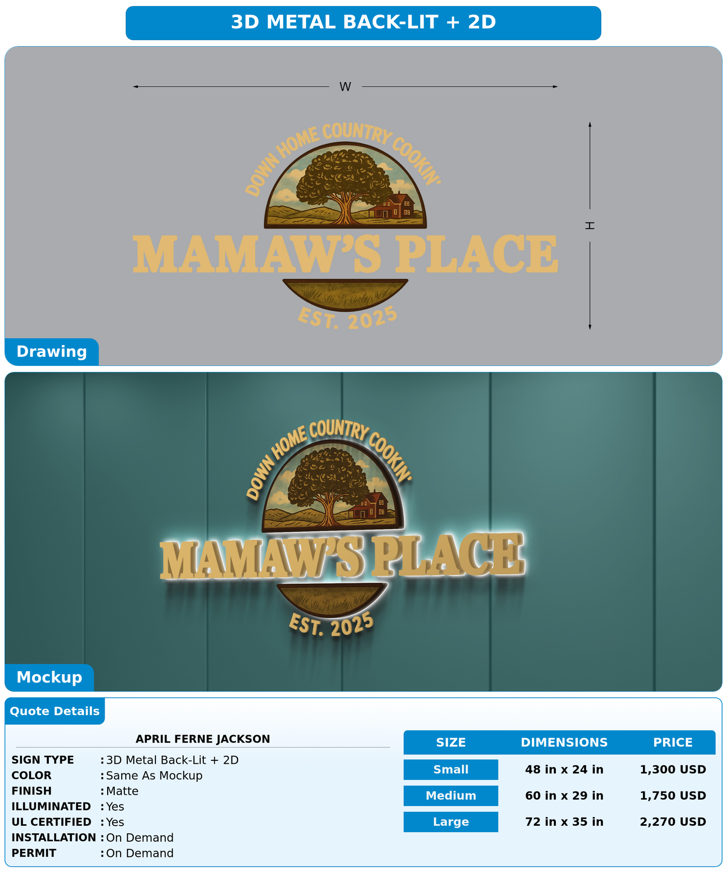 CUSTOM MOCKUP SIGN FOR April Ferne Jackson