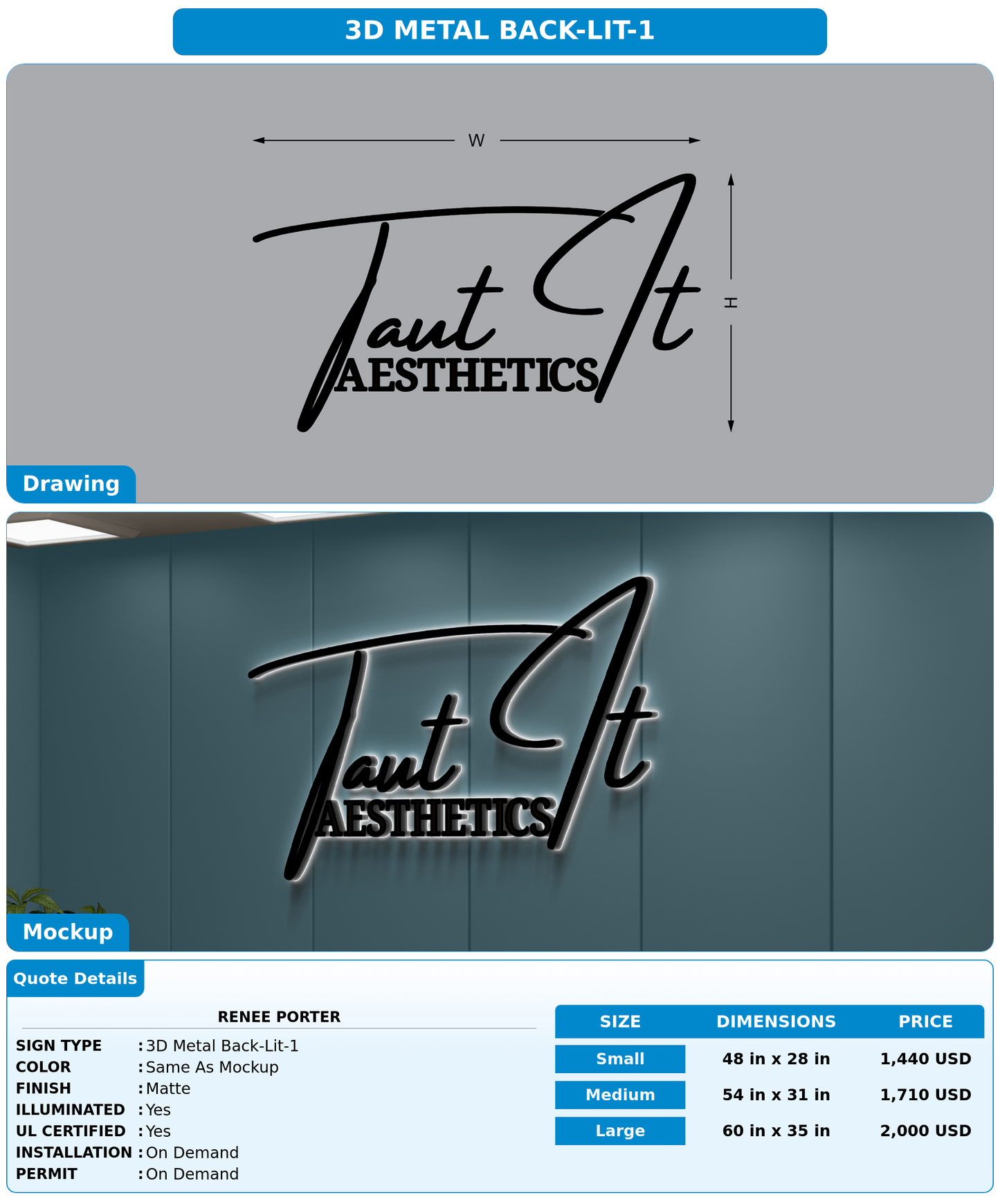 CUSTOM MOCKUP SIGN FOR Renee Porter