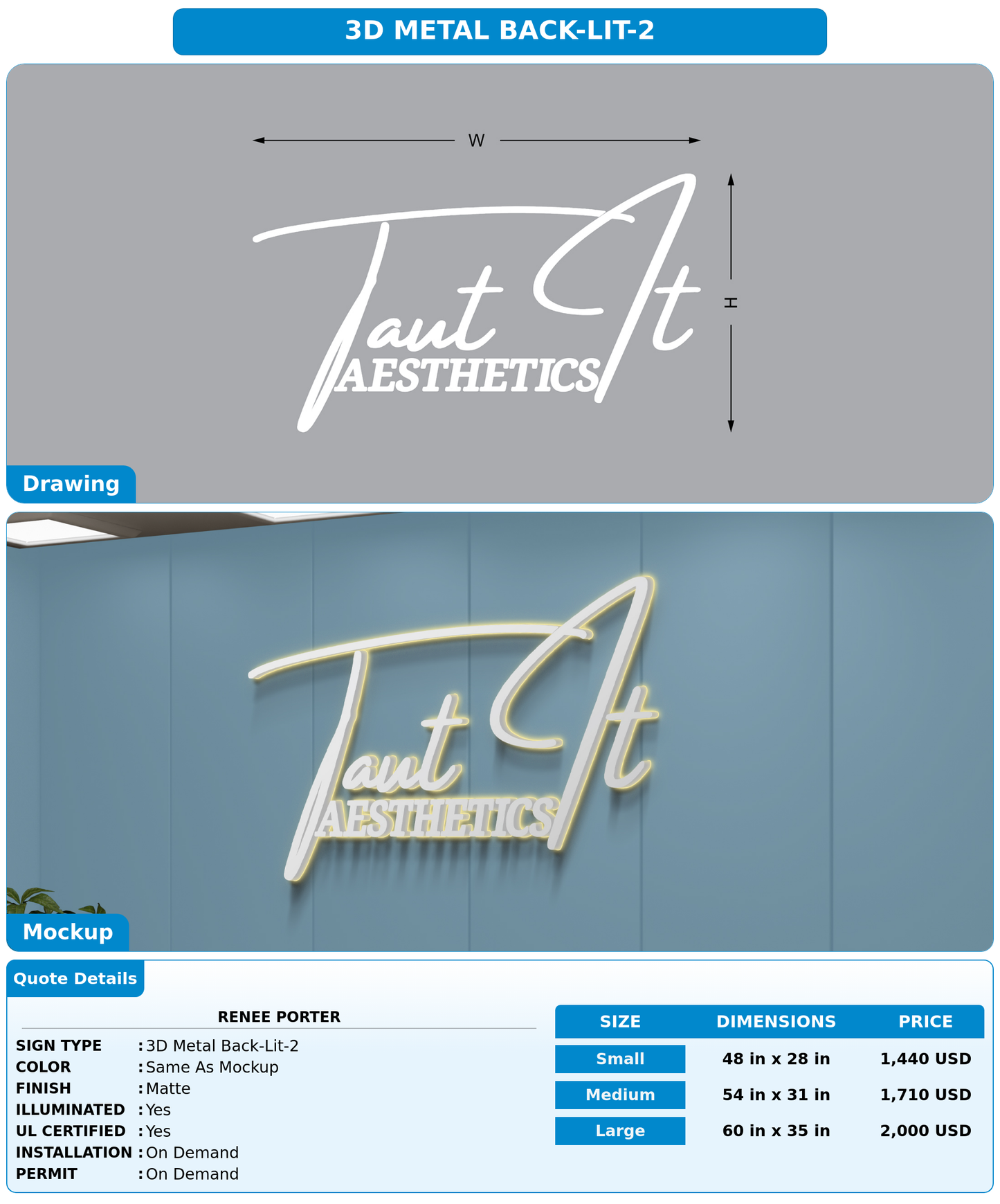 CUSTOM MOCKUP SIGN FOR Renee Porter