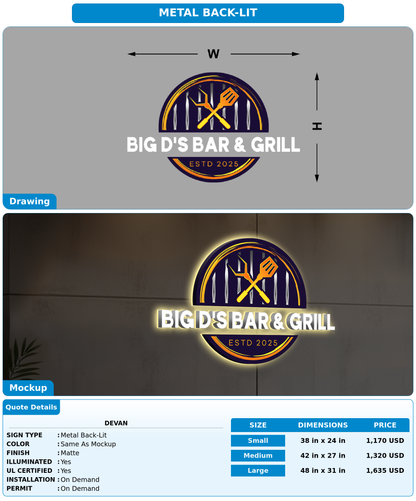 CUSTOM MOCKUP SIGN FOR Devan