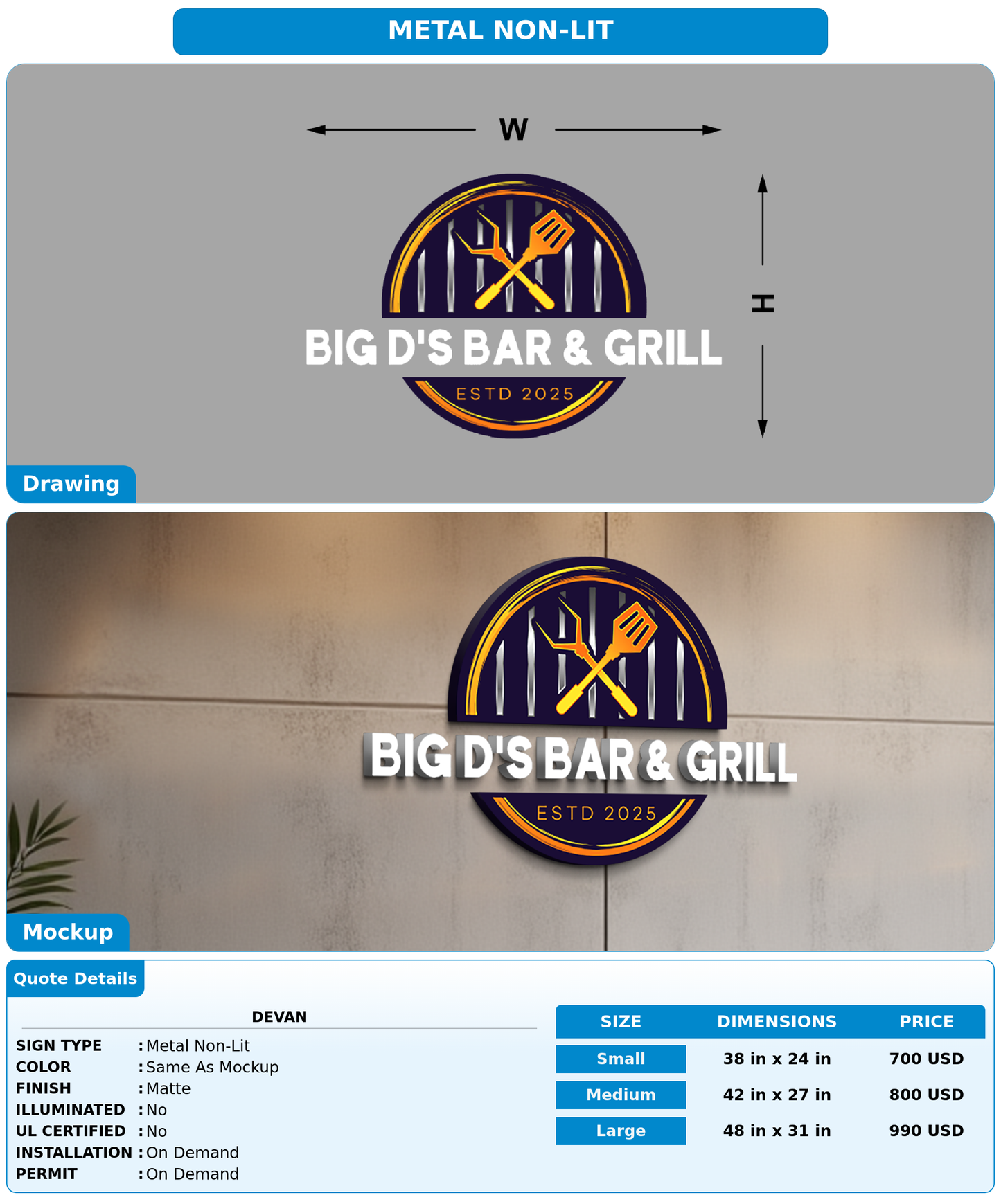 CUSTOM MOCKUP SIGN FOR Devan
