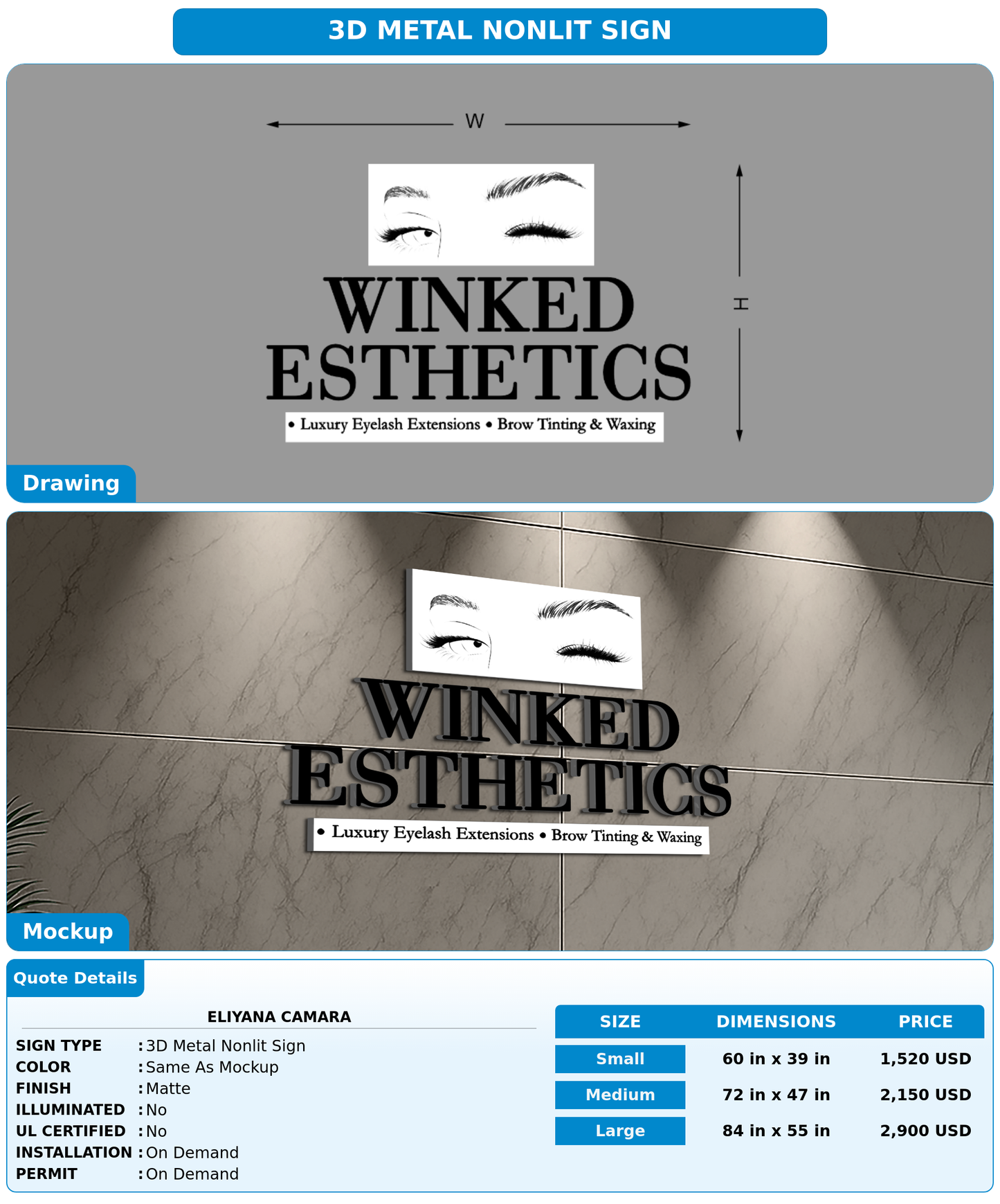 CUSTOM MOCKUP SIGN FOR Eliyana Camara