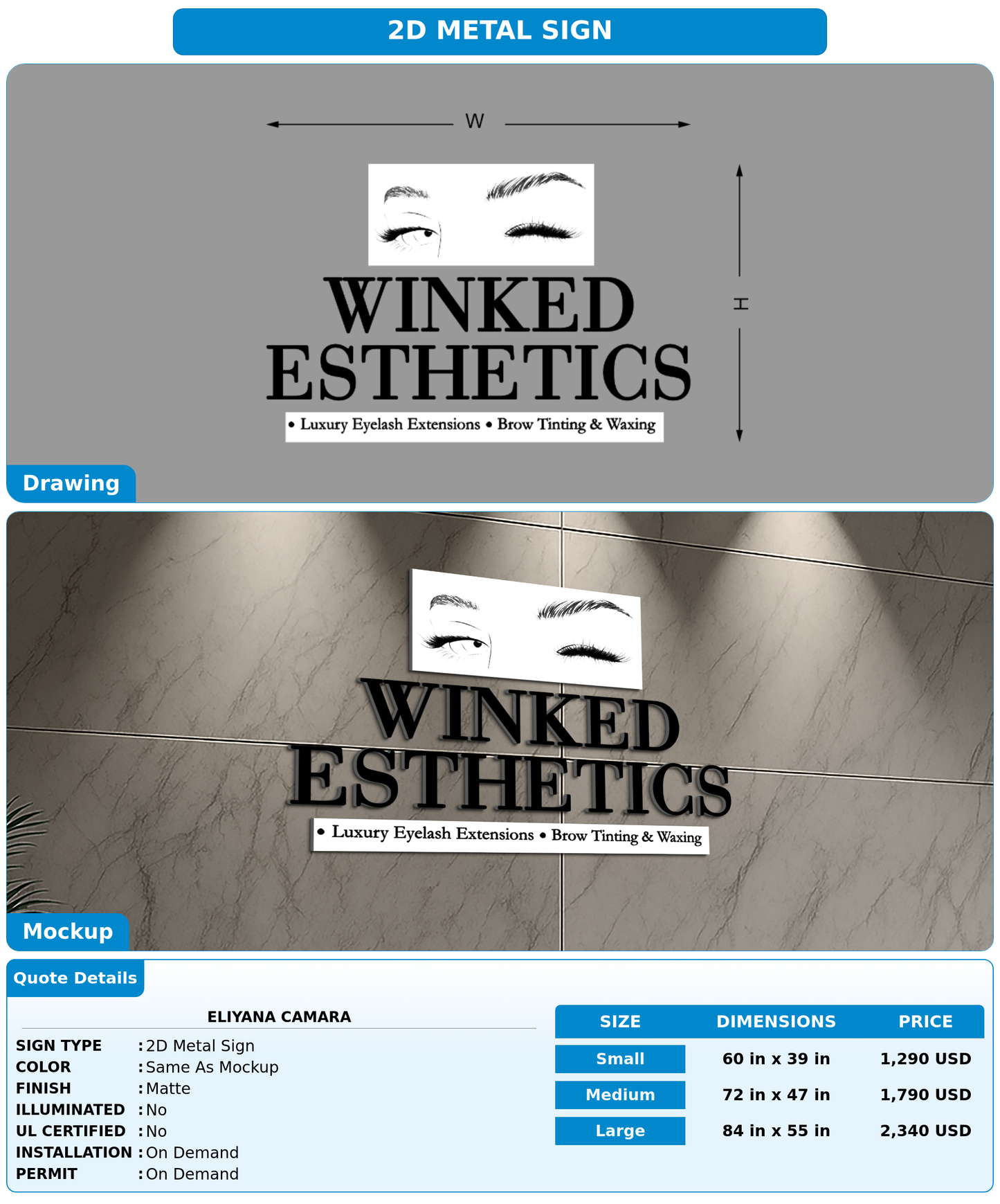 CUSTOM MOCKUP SIGN FOR Eliyana Camara