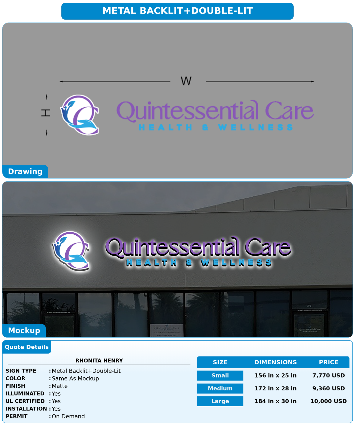 CUSTOM MOCKUP SIGN FOR Rhonita Henry