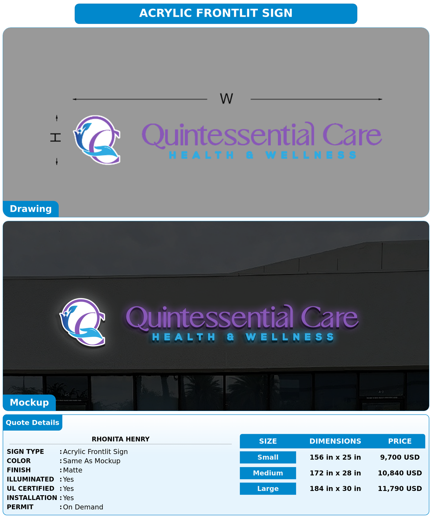 CUSTOM MOCKUP SIGN FOR Rhonita Henry
