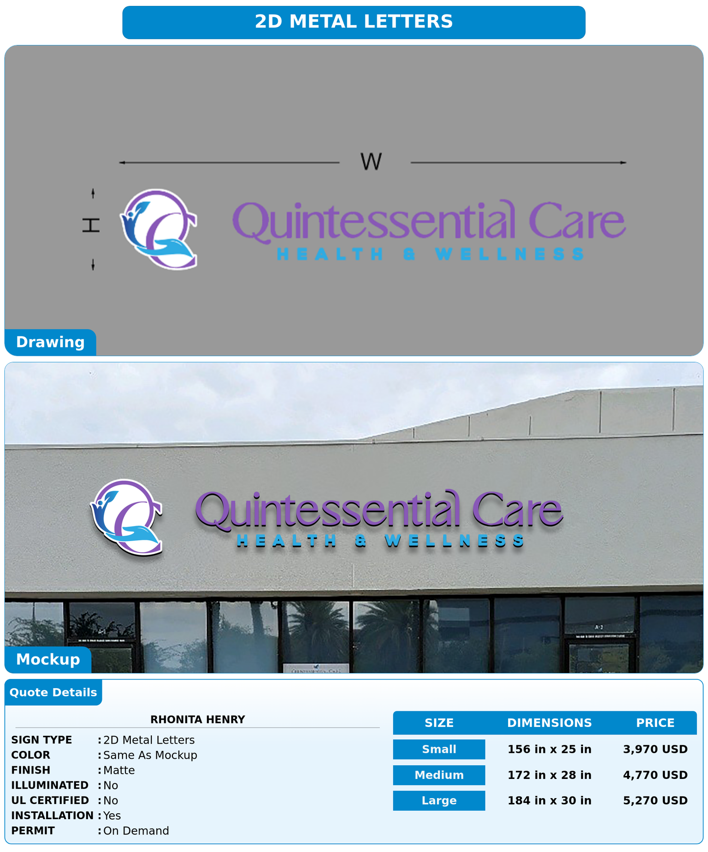 CUSTOM MOCKUP SIGN FOR Rhonita Henry