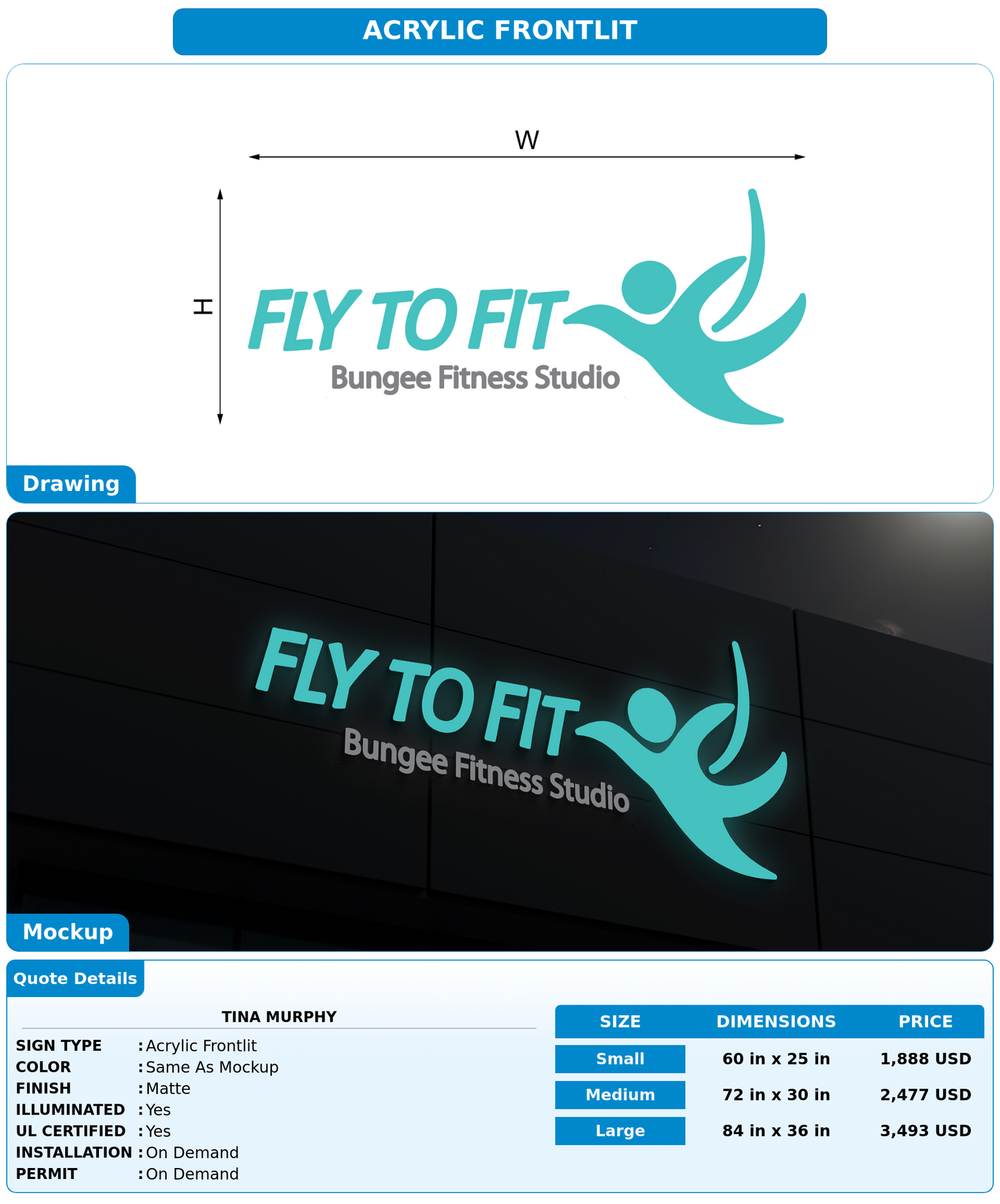 CUSTOM MOCKUP SIGN FOR Tina murphy