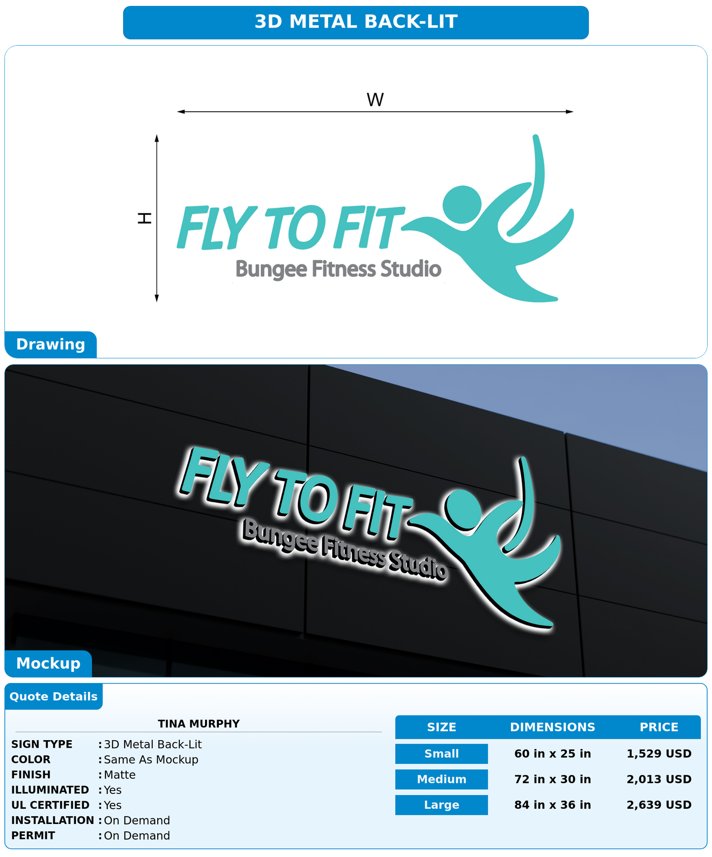 CUSTOM MOCKUP SIGN FOR Tina murphy