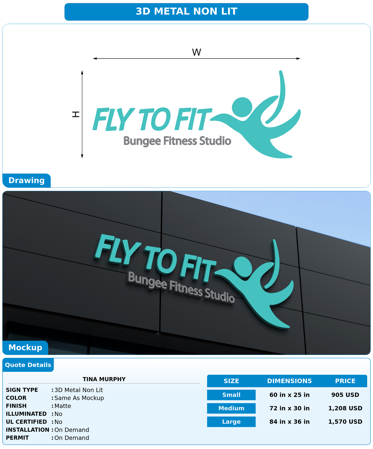 CUSTOM MOCKUP SIGN FOR Tina murphy