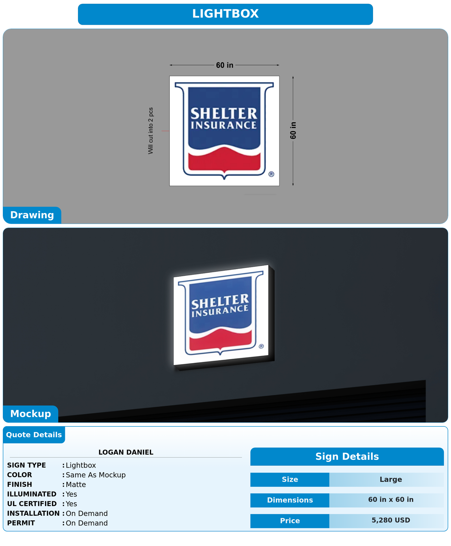 CUSTOM MOCKUP SIGN FOR Logan daniel