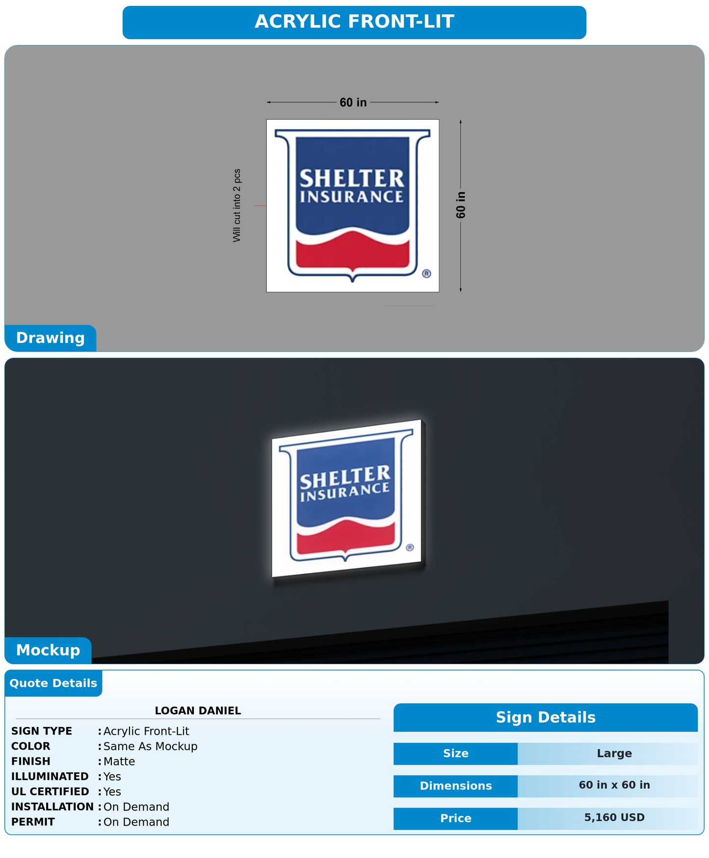 CUSTOM MOCKUP SIGN FOR Logan daniel