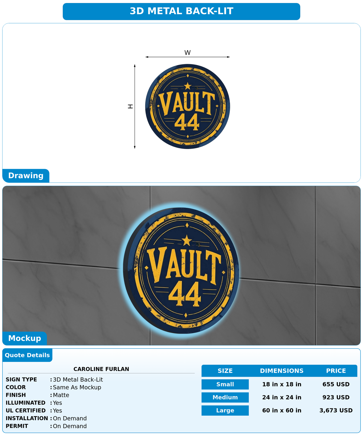 CUSTOM MOCKUP SIGN FOR Caroline furlan