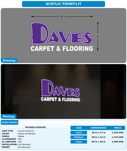 CUSTOM MOCKUP SIGN FOR Michaela Kessler
