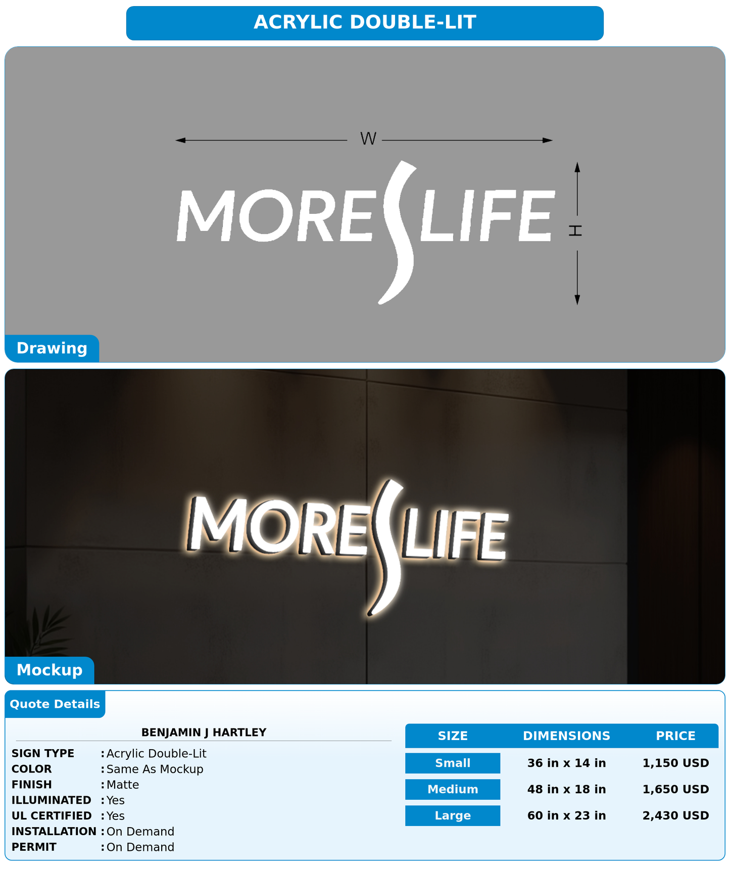 CUSTOM MOCKUP SIGN FOR Benjamin J Hartley