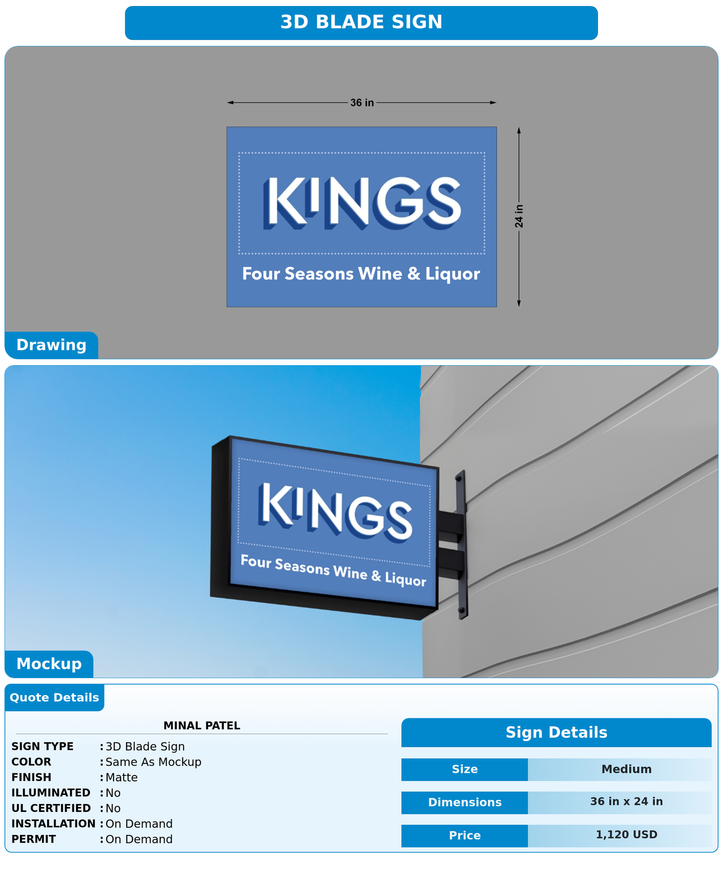 CUSTOM MOCKUP SIGN FOR Minal patel