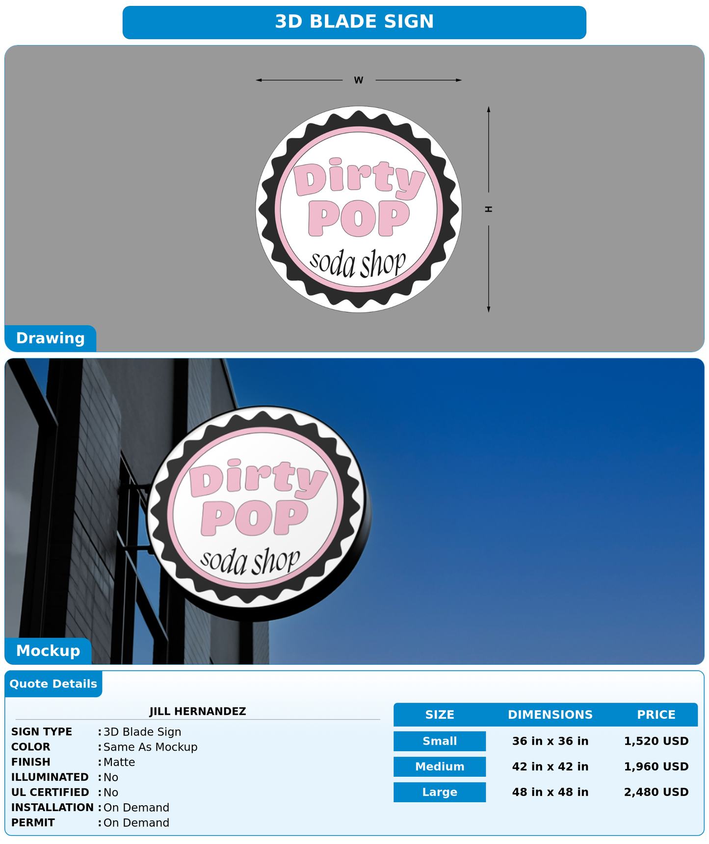 CUSTOM MOCKUP SIGN FOR Jill hernandez