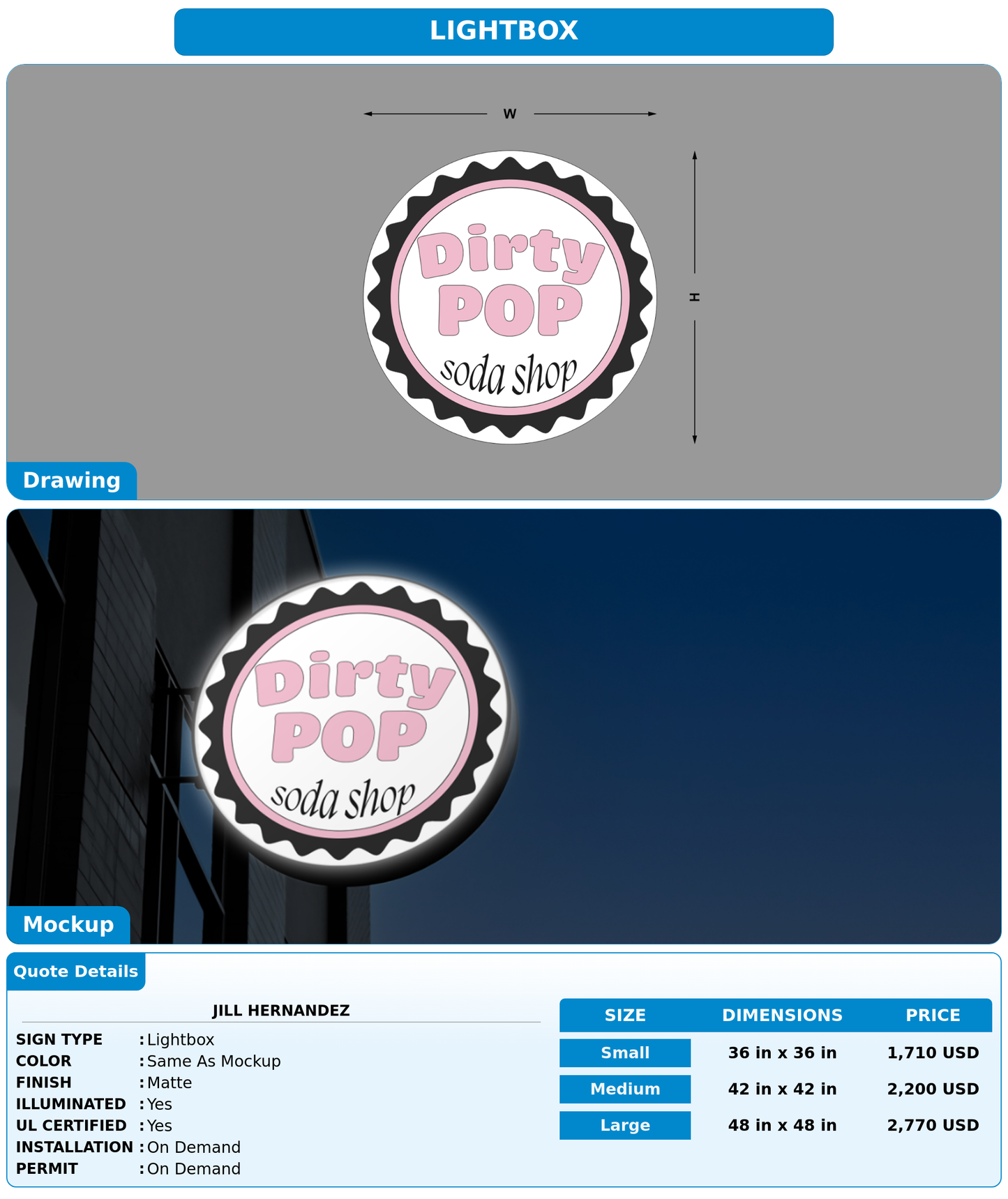 CUSTOM MOCKUP SIGN FOR Jill hernandez