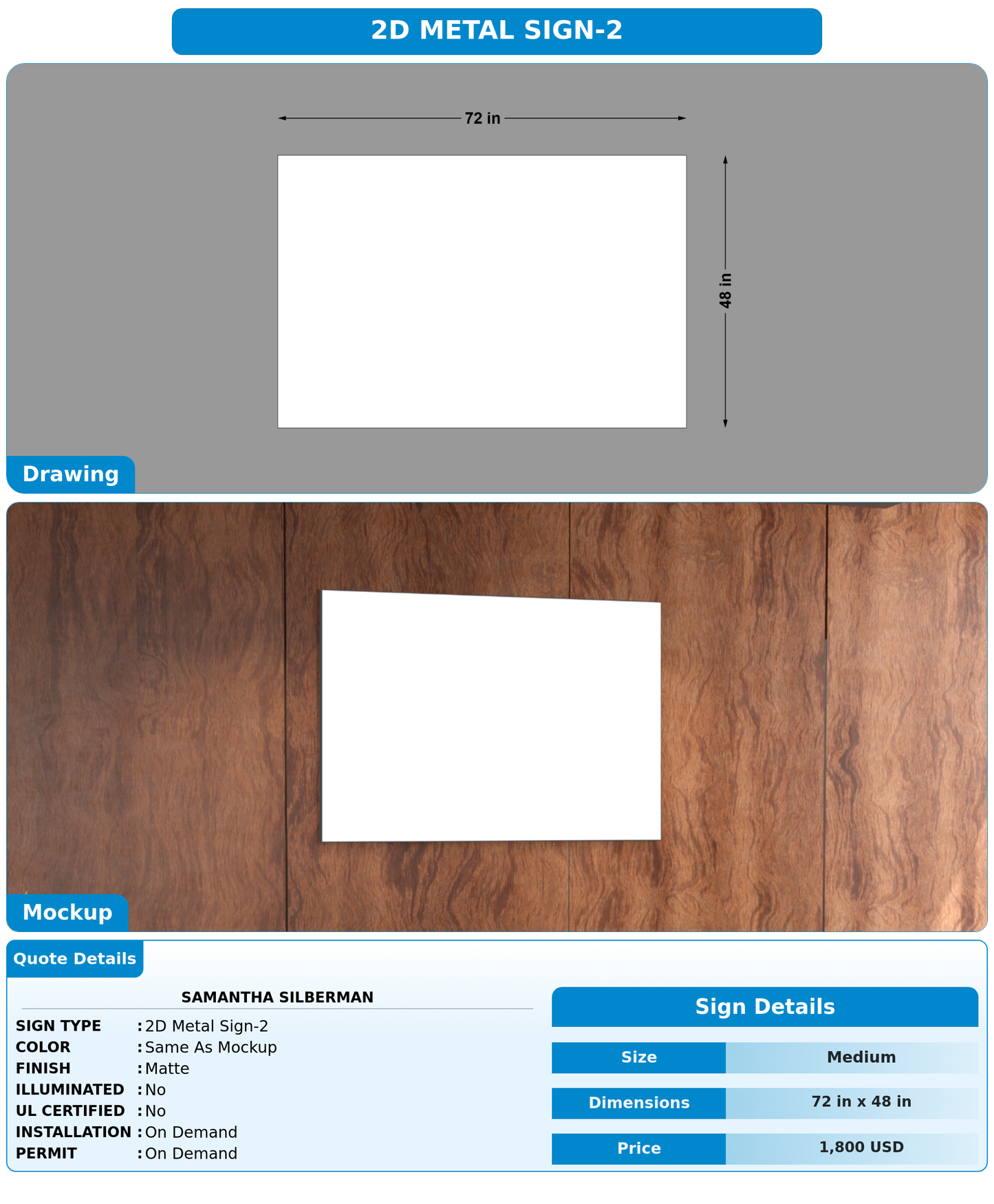 CUSTOM MOCKUP SIGN FOR samantha silberman