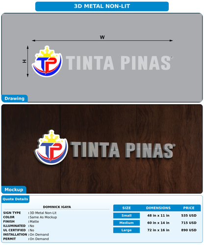 CUSTOM MOCKUP SIGN FOR Dominick Igaya
