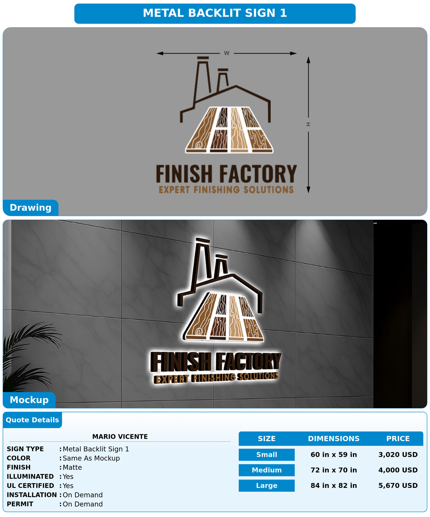 CUSTOM MOCKUP SIGN FOR Mario vicente