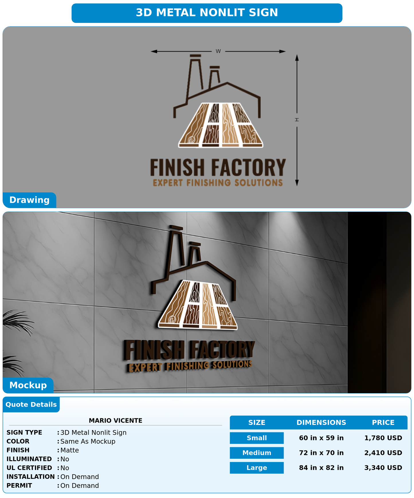CUSTOM MOCKUP SIGN FOR Mario vicente