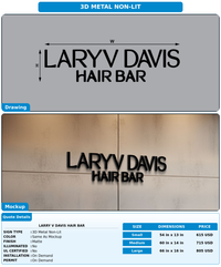 CUSTOM MOCKUP SIGN FOR Larry V Davis Hair Bar