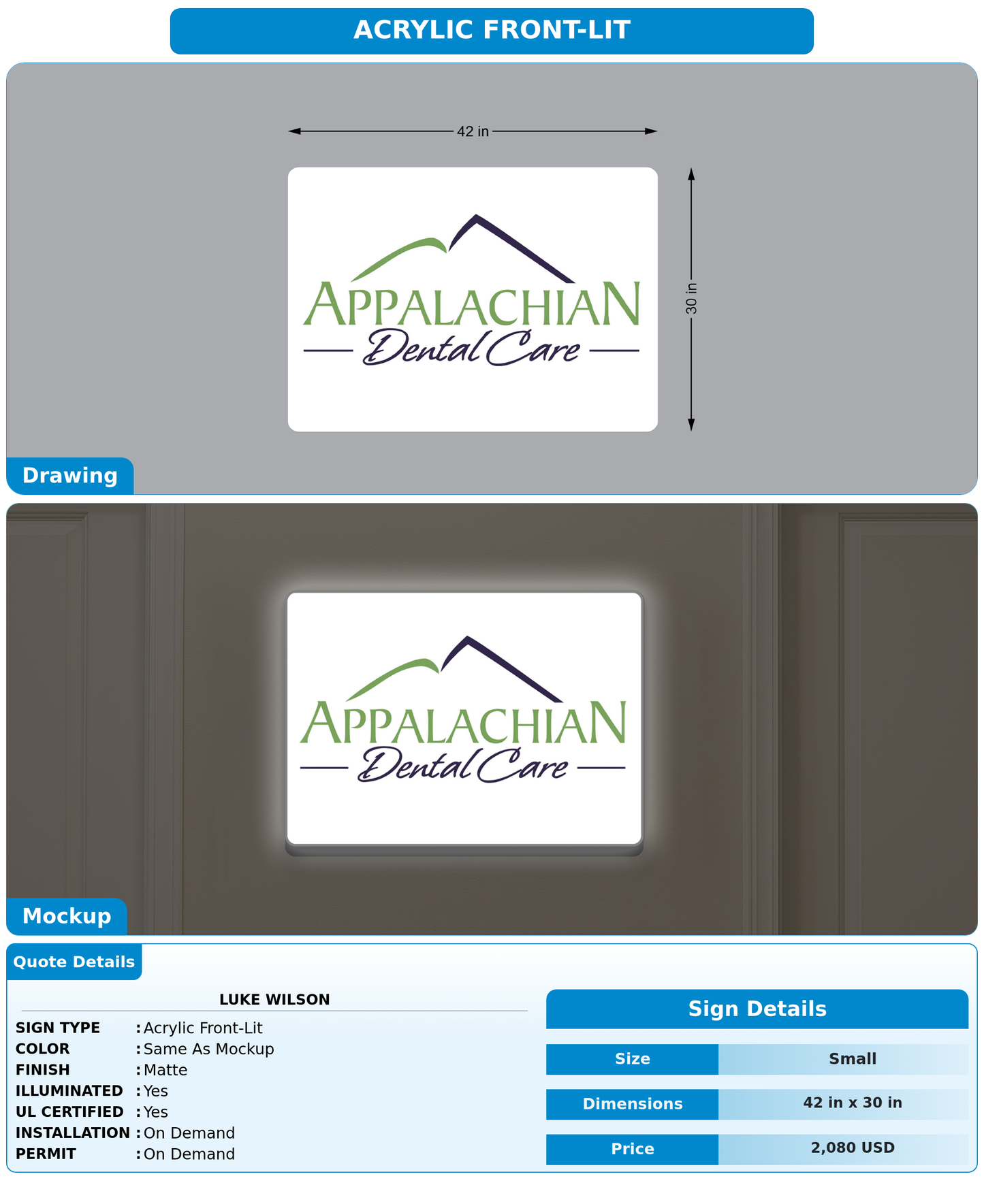 CUSTOM MOCKUP SIGN FOR Luke Wilson