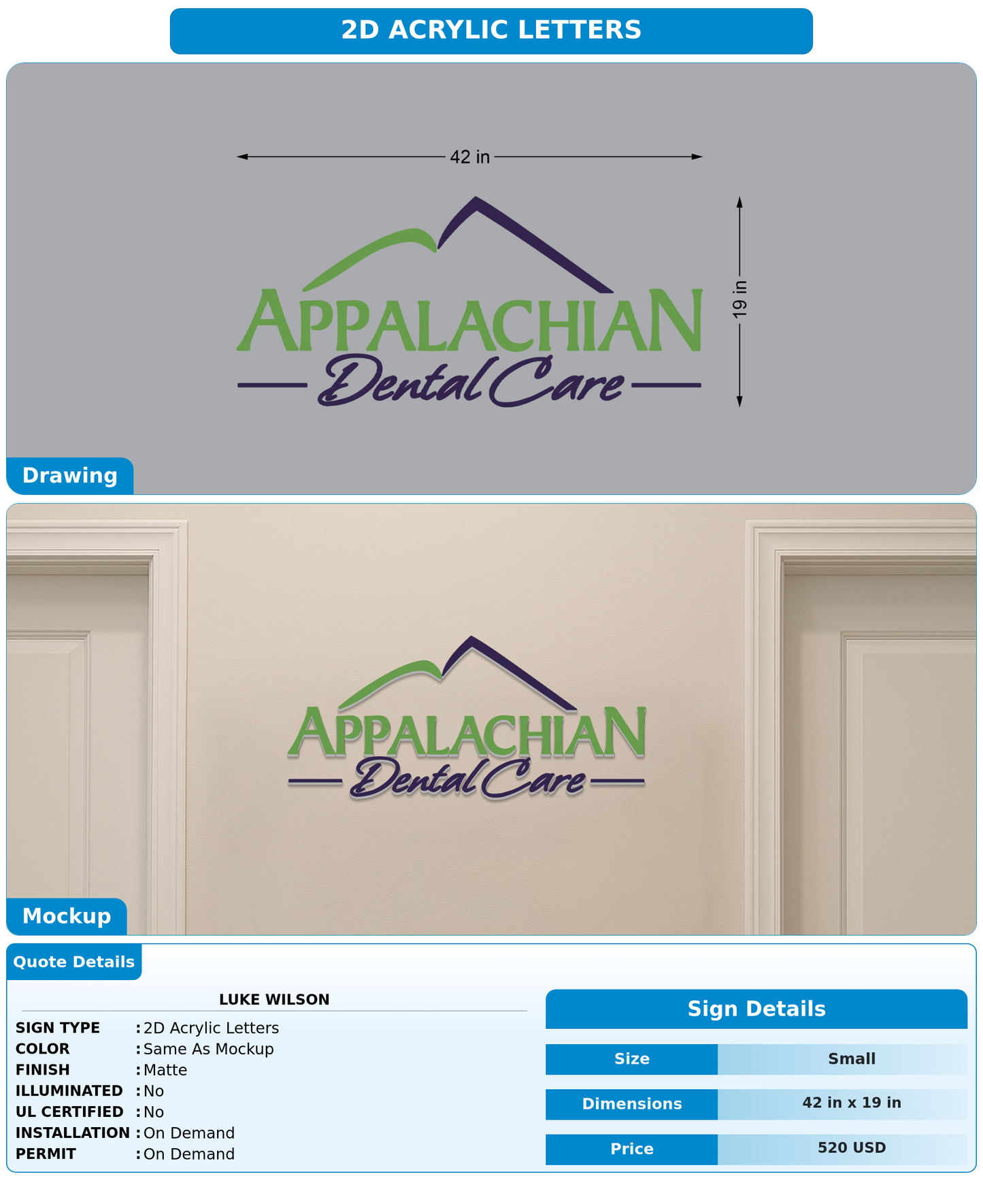 CUSTOM MOCKUP SIGN FOR Luke Wilson