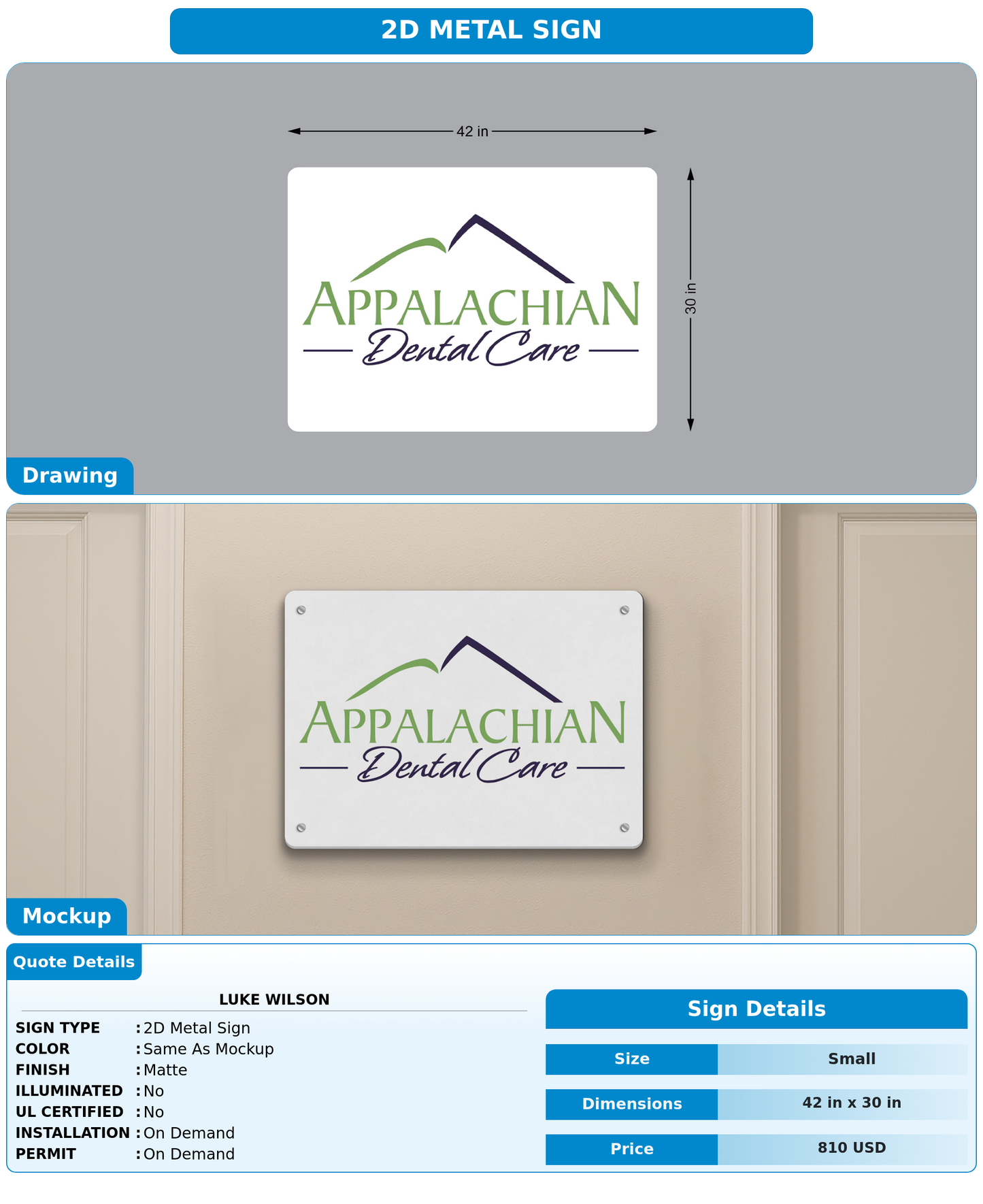 CUSTOM MOCKUP SIGN FOR Luke Wilson