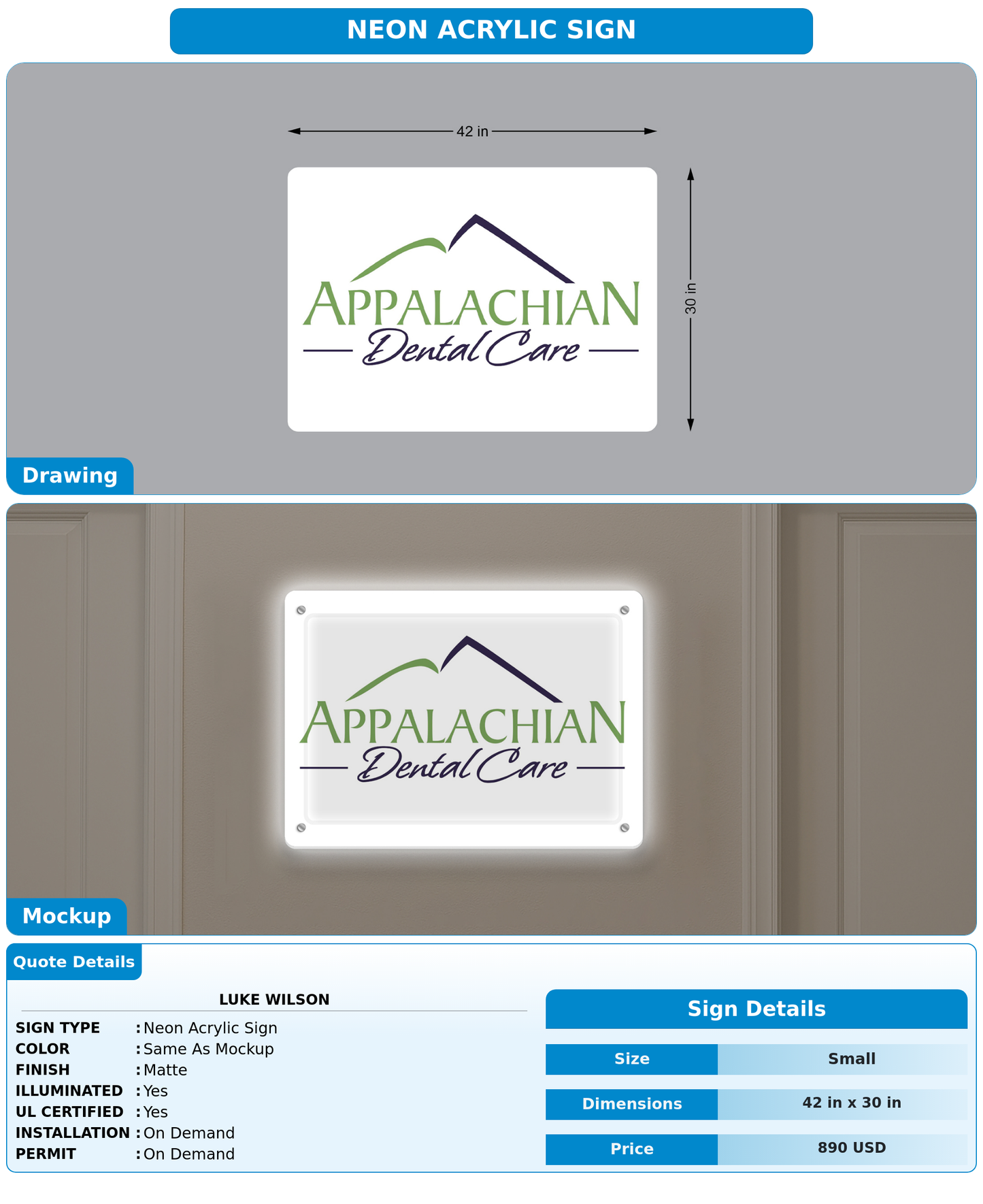 CUSTOM MOCKUP SIGN FOR Luke Wilson