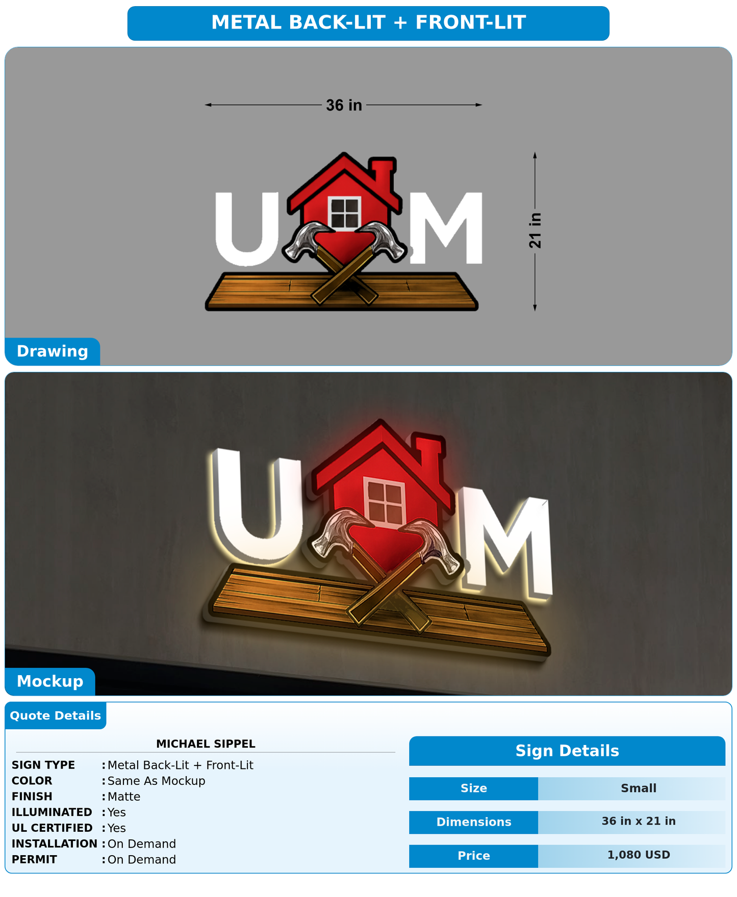 CUSTOM MOCKUP SIGN FOR michael sippel