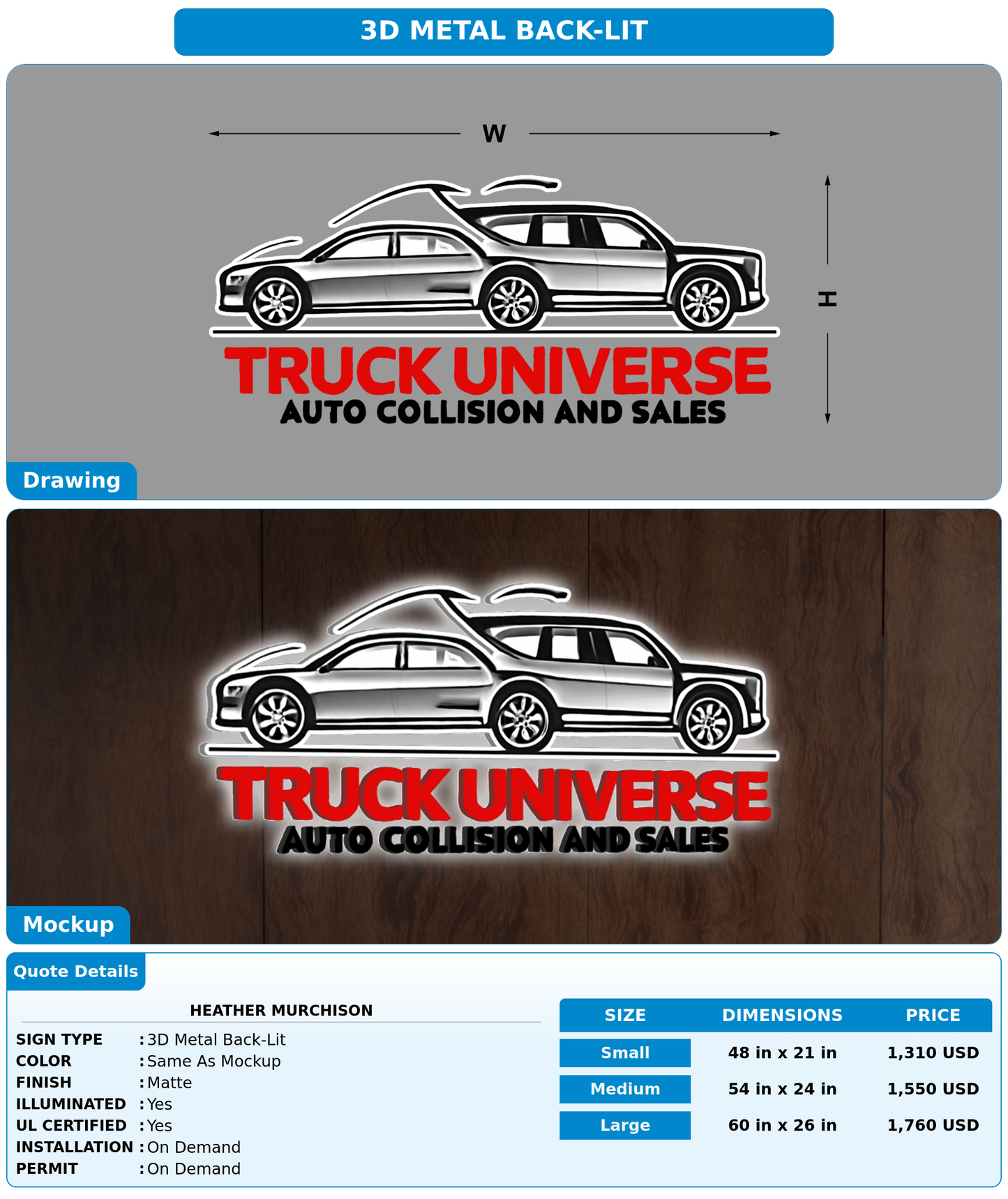 CUSTOM MOCKUP SIGN FOR Heather Murchison