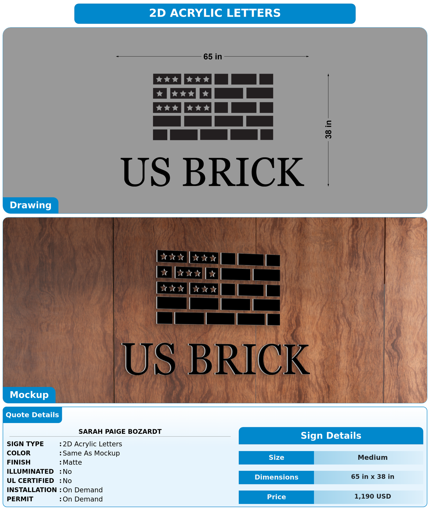 CUSTOM MOCKUP SIGN FOR Sarah Paige Bozardt