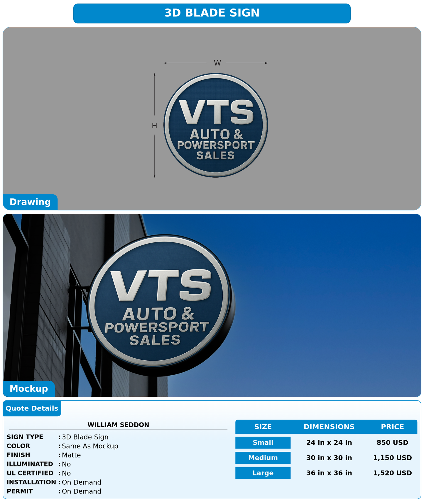 CUSTOM MOCKUP SIGN FOR William Seddon