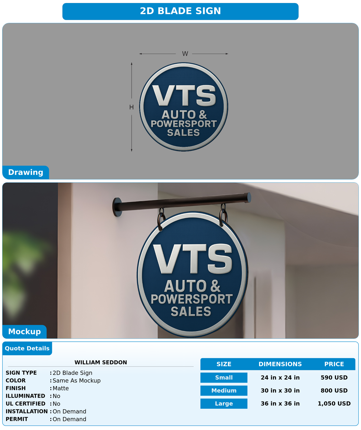 CUSTOM MOCKUP SIGN FOR William Seddon