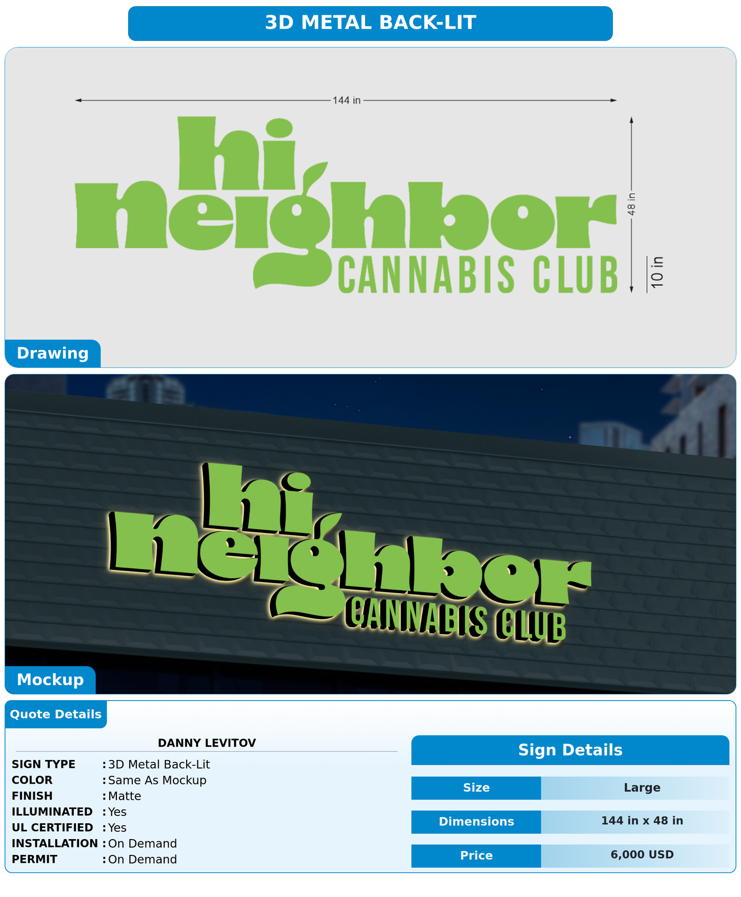 CUSTOM MOCKUP SIGN FOR Danny Levitov