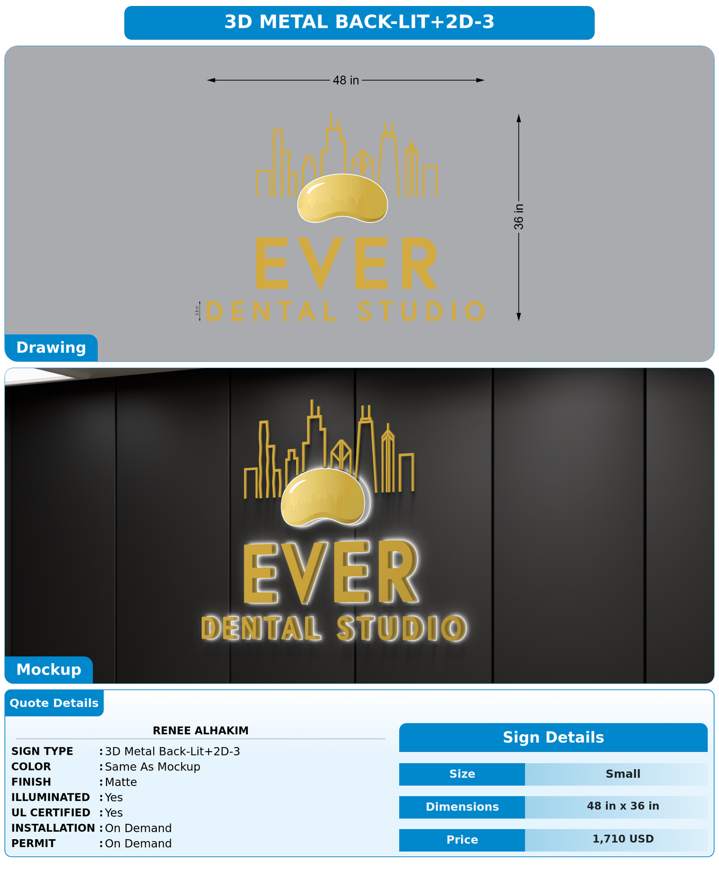 CUSTOM MOCKUP SIGN FOR Renee Alhakim