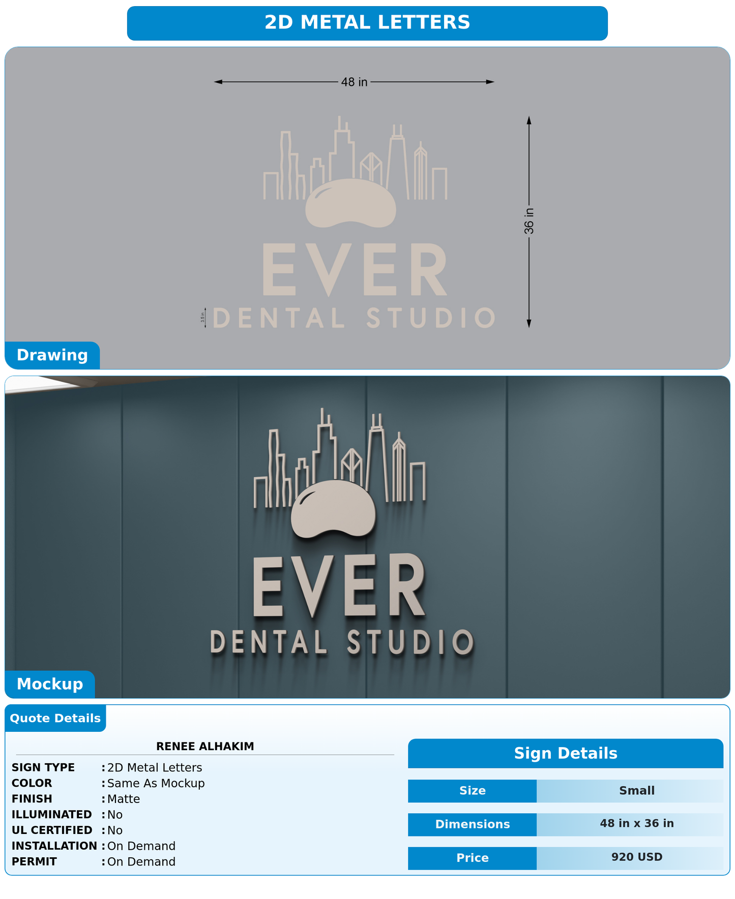 CUSTOM MOCKUP SIGN FOR Renee Alhakim