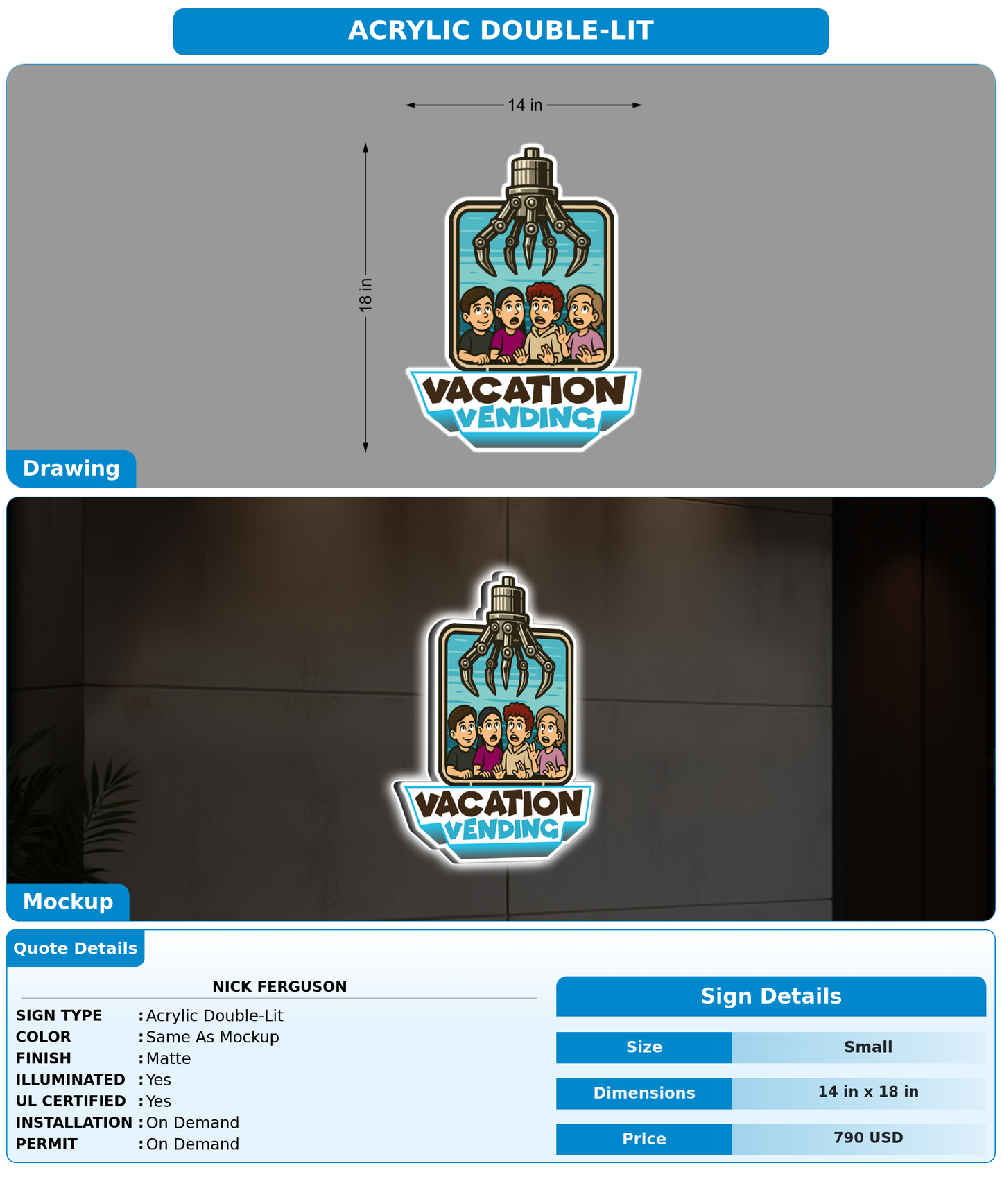 CUSTOM MOCKUP SIGN FOR Nick ferguson