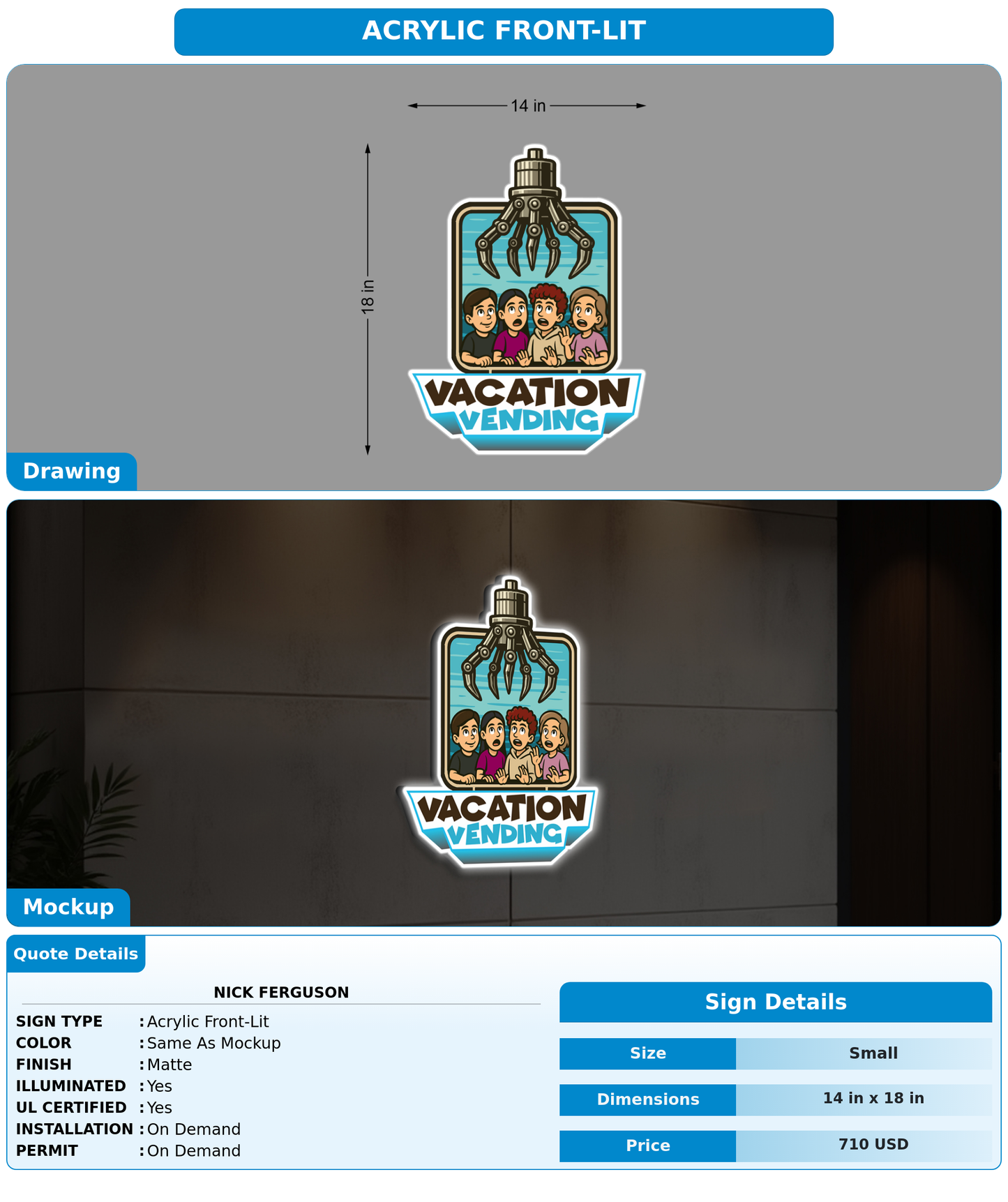 CUSTOM MOCKUP SIGN FOR Nick ferguson