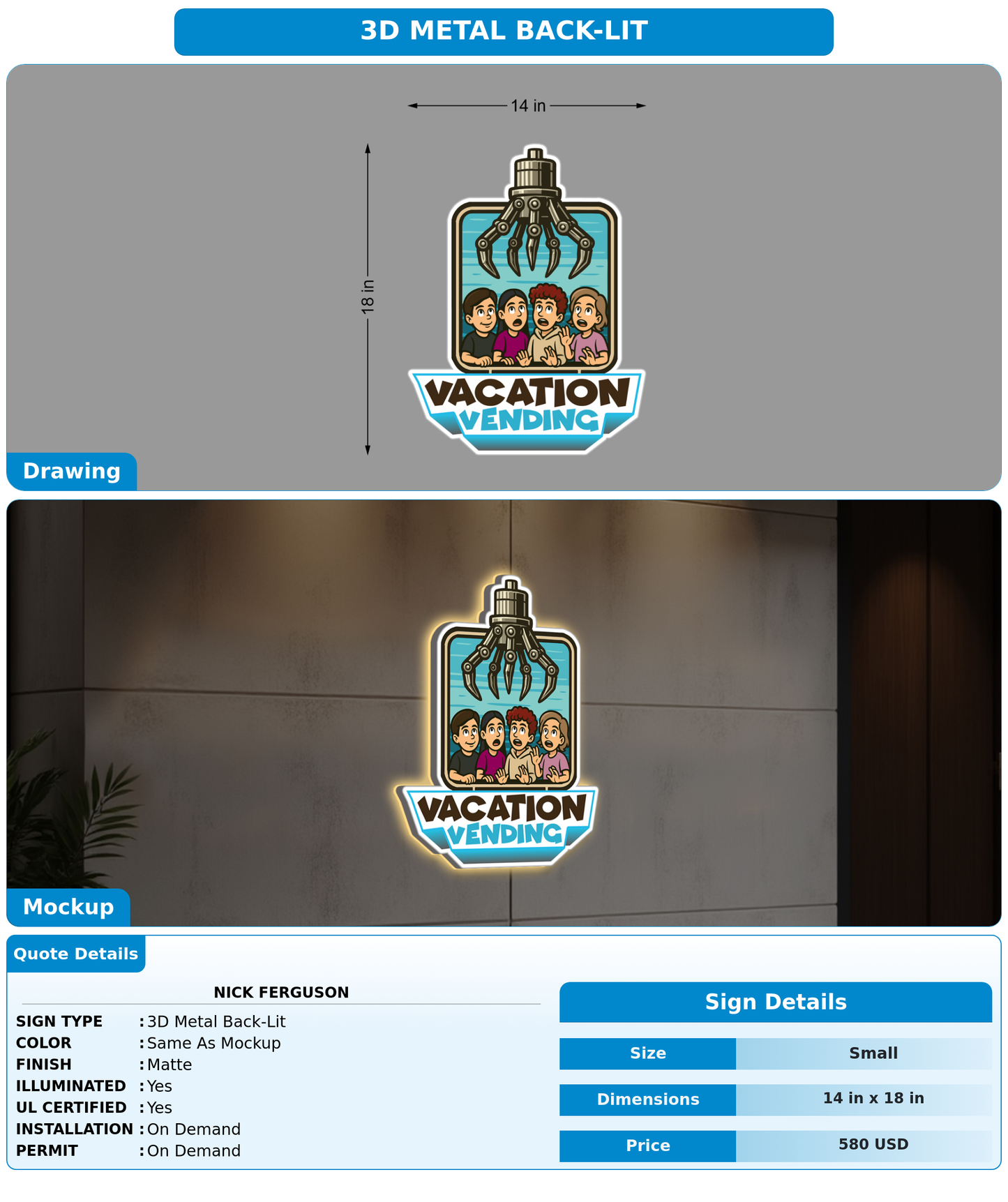 CUSTOM MOCKUP SIGN FOR Nick ferguson