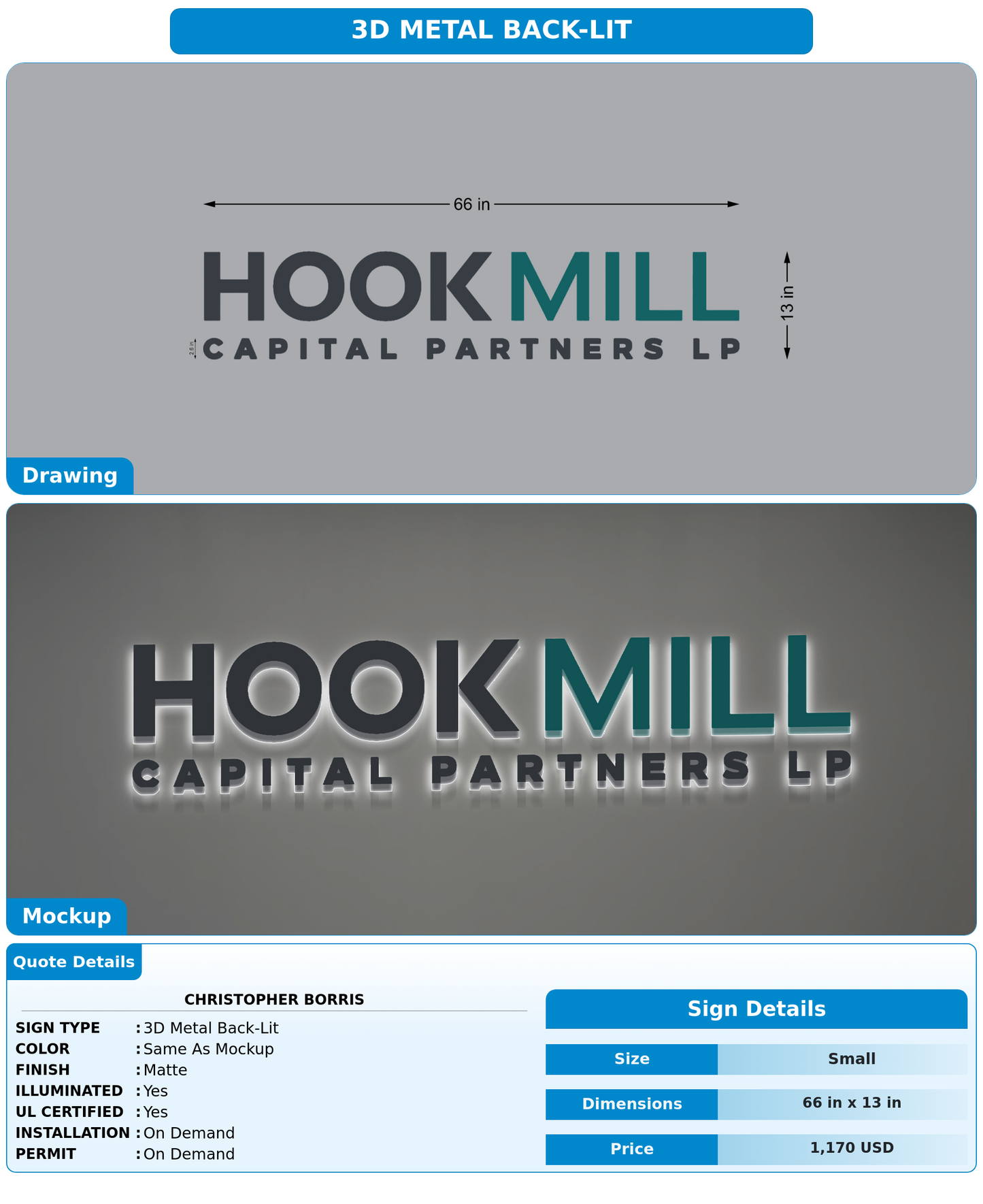 CUSTOM MOCKUP SIGN FOR Christopher Borris