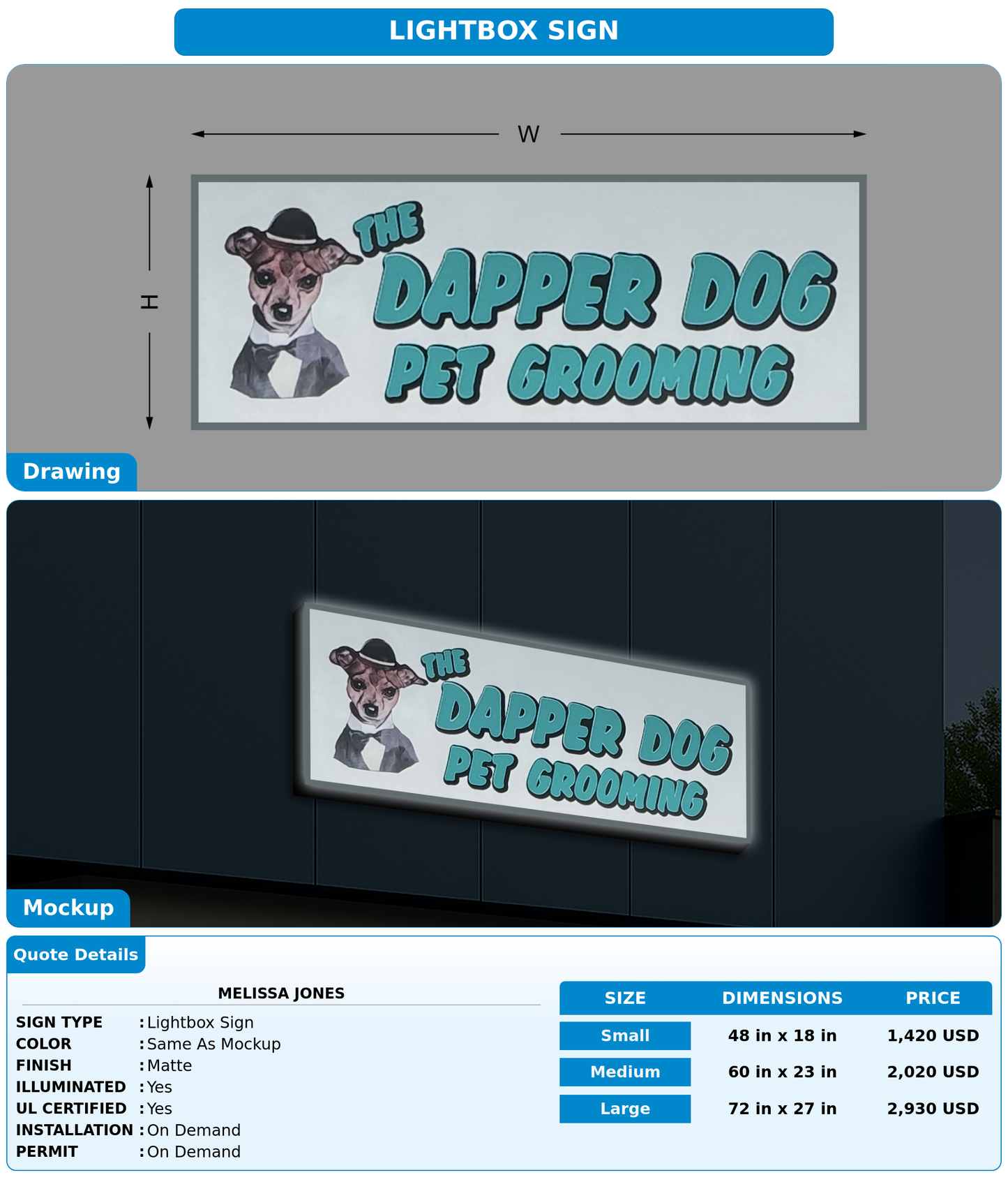 CUSTOM MOCKUP SIGN FOR Melissa Jones