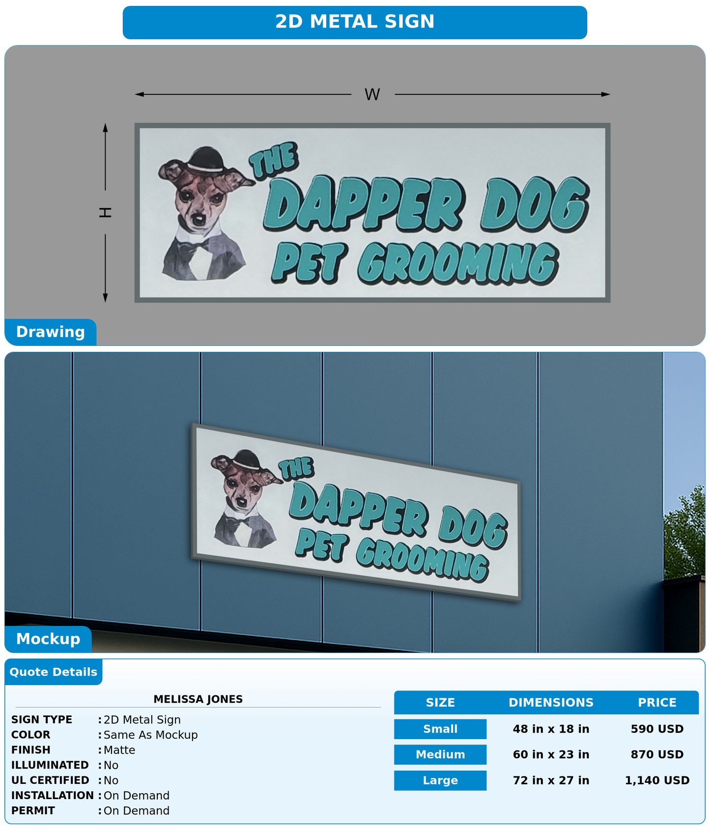CUSTOM MOCKUP SIGN FOR Melissa Jones